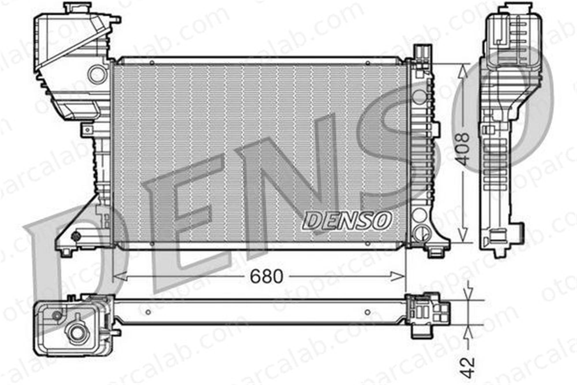 DENSO DRM17017 Su Radyatörü MERCEDES-BENZ SPRINTER 4-t Panelvan/Van SPRINTER 4-t Platform şasi DRM17017 9015002400
