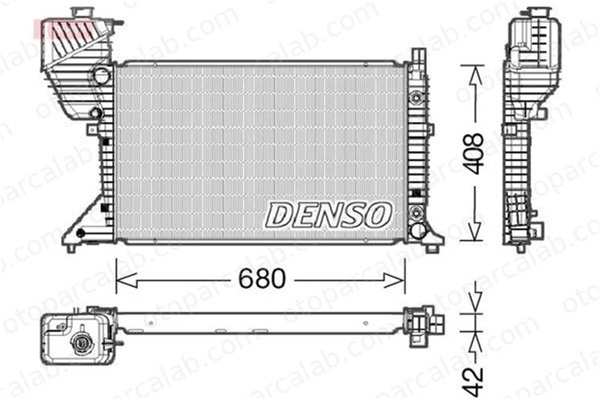 DENSO DRM17019 Su Radyatörü MERCEDES-BENZ SPRINTER 4-t Platform şasi SPRINTER 4-t Panelvan/Van DRM17019 5104117AA