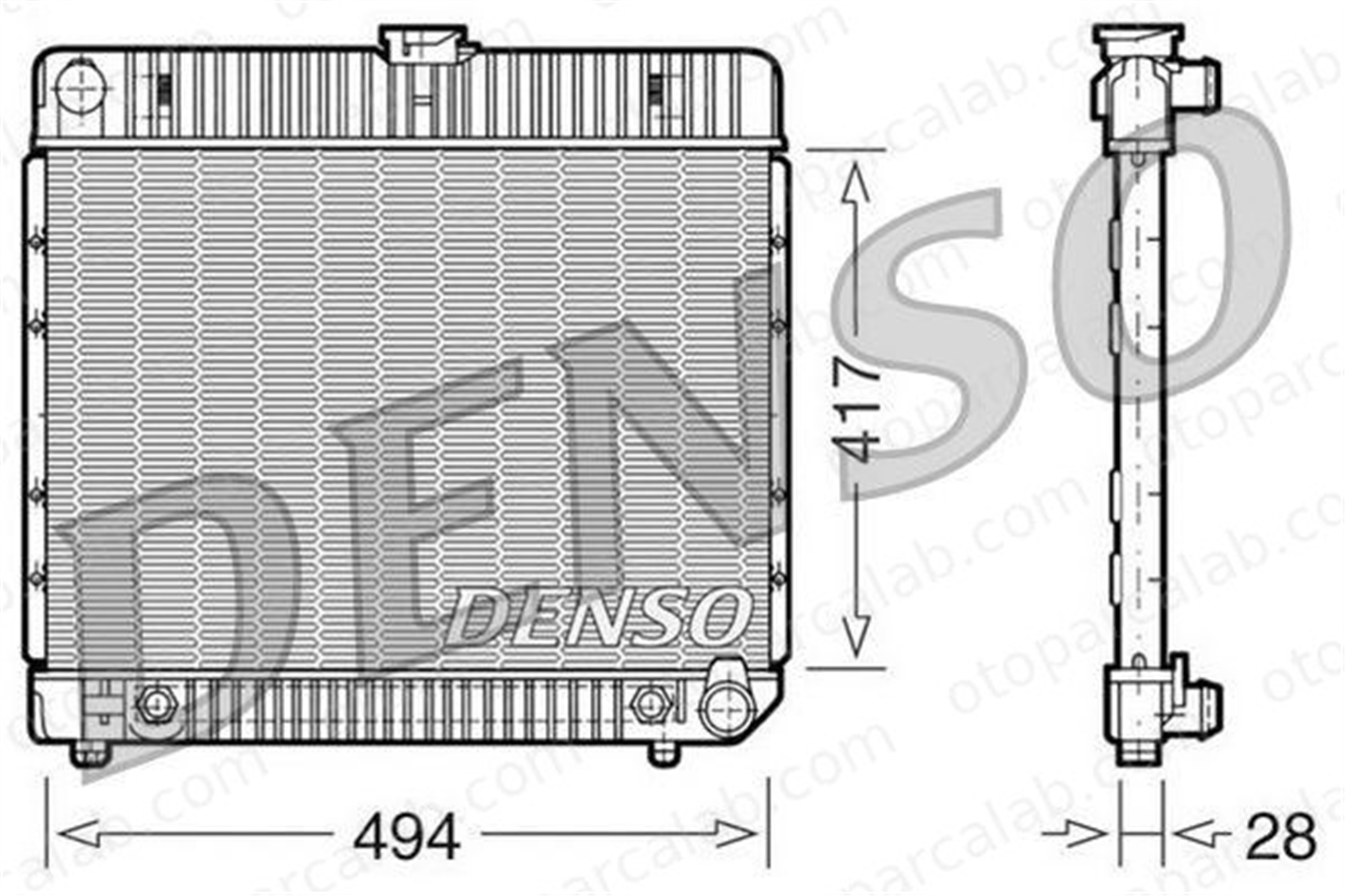 DENSO DRM17021 Su Radyatörü MERCEDES-BENZ 123 Sedan 123 T-Model 25310H5050 1235015801