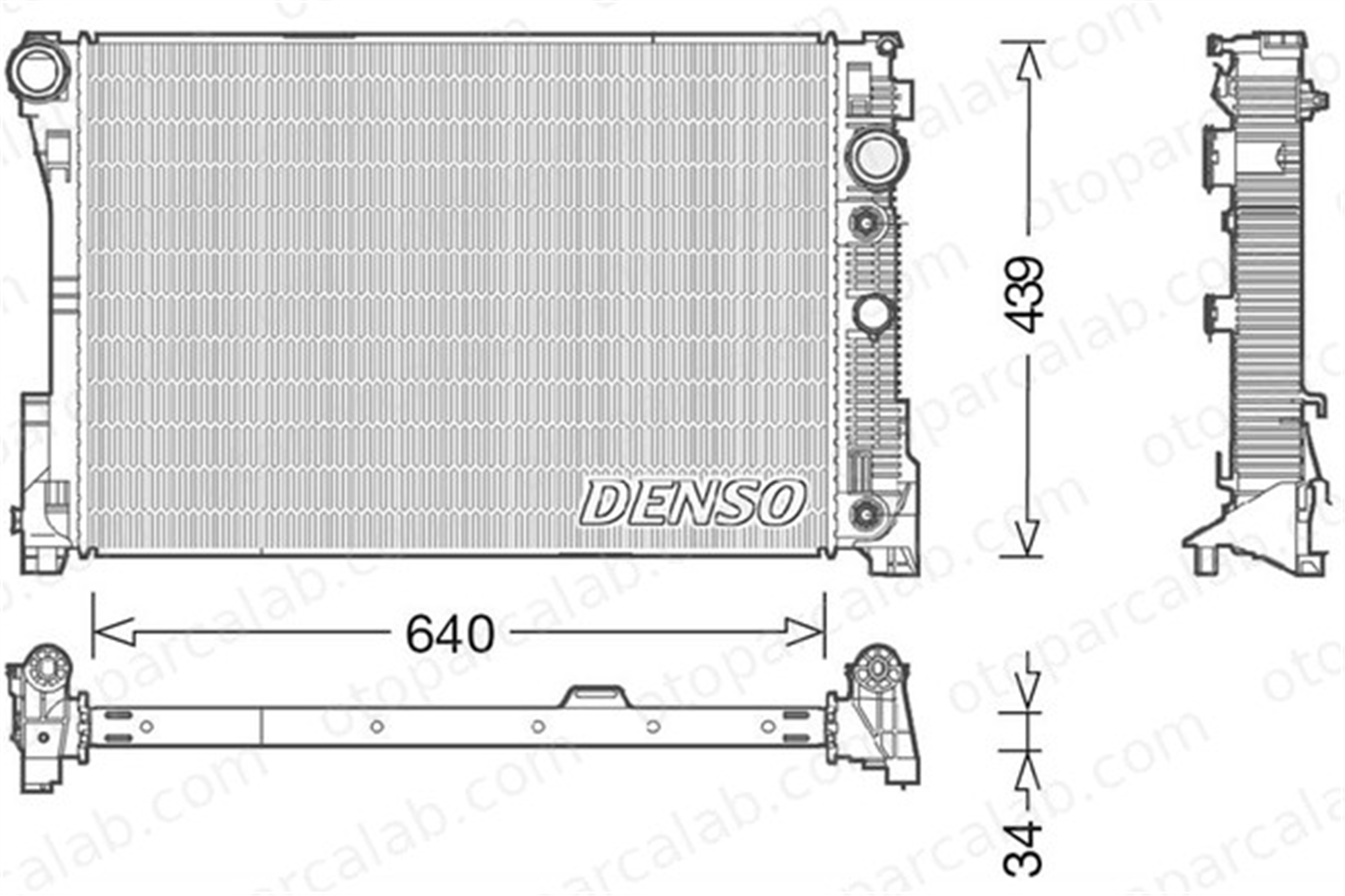 DENSO DRM17048 Su Radyatörü MERCEDES-BENZ E-SERISI E-SERISI T-Model DRM17048 2045001203