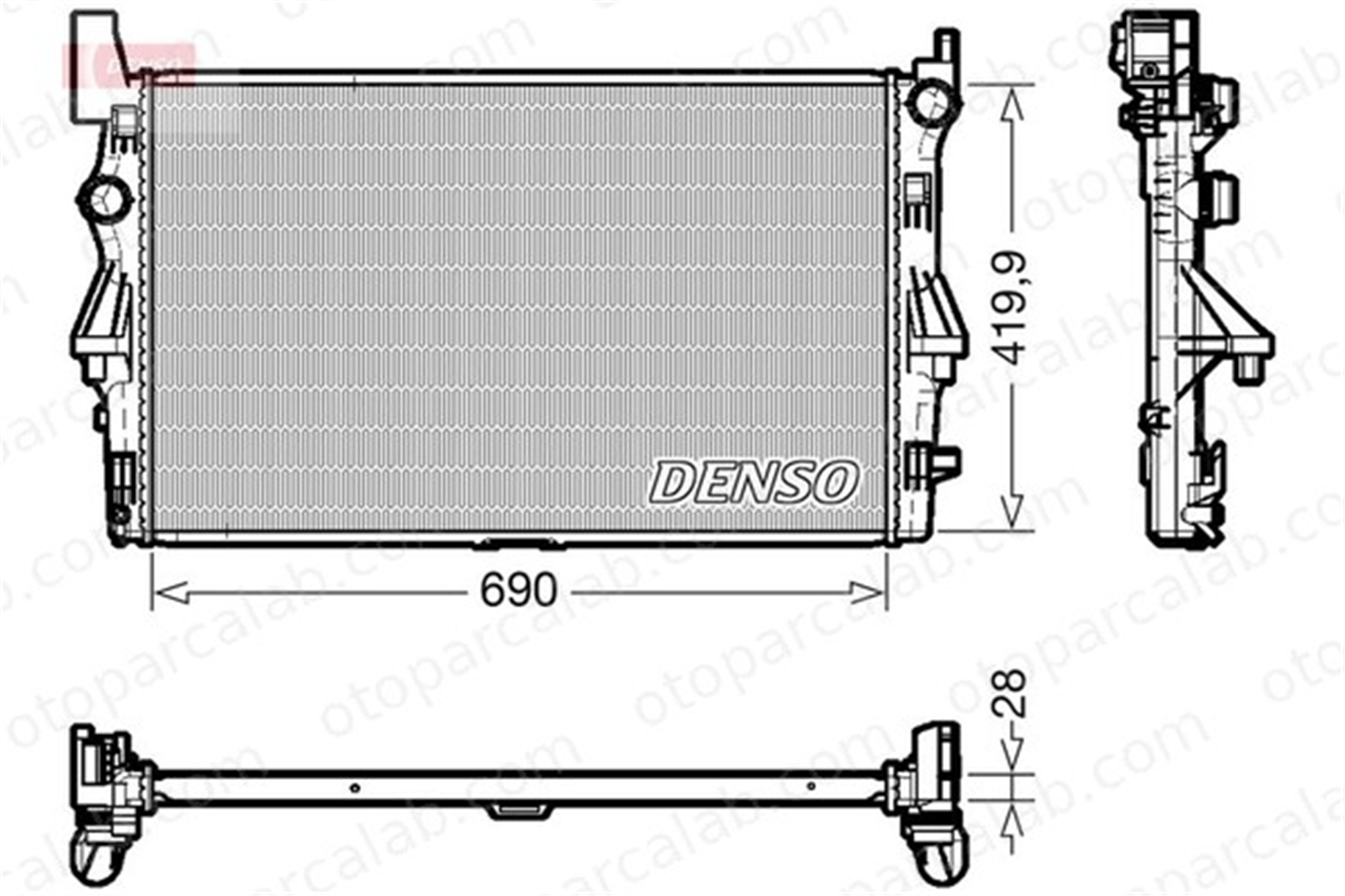 DENSO DRM17113 Su Radyatörü MERCEDES-BENZ VITO Mixto VITO Panelvan/Van DRM17113 4475010101