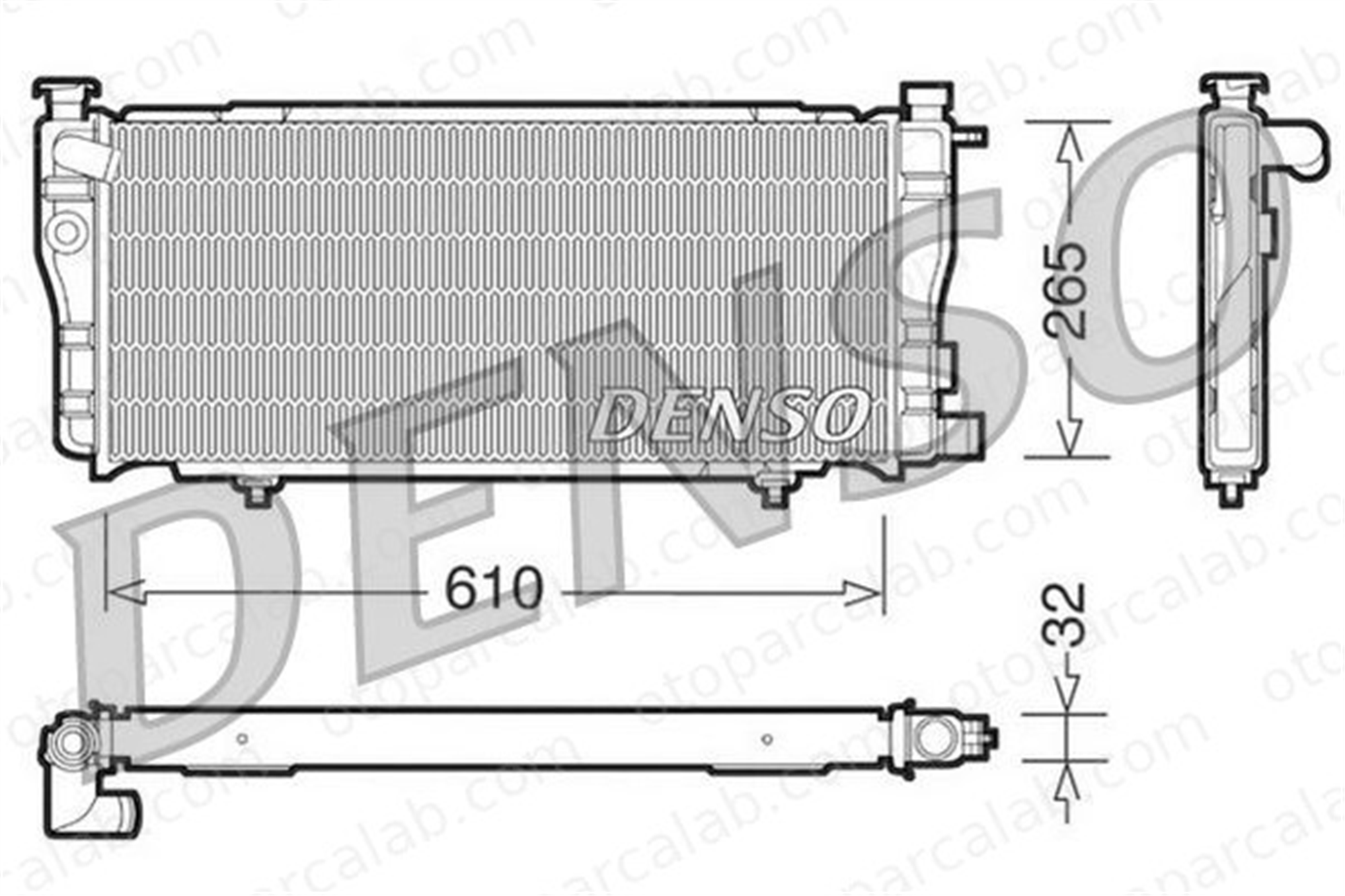DENSO DRM21012 Su Radyatörü PEUGEOT 205 II 205 I DRM21012 1300K6