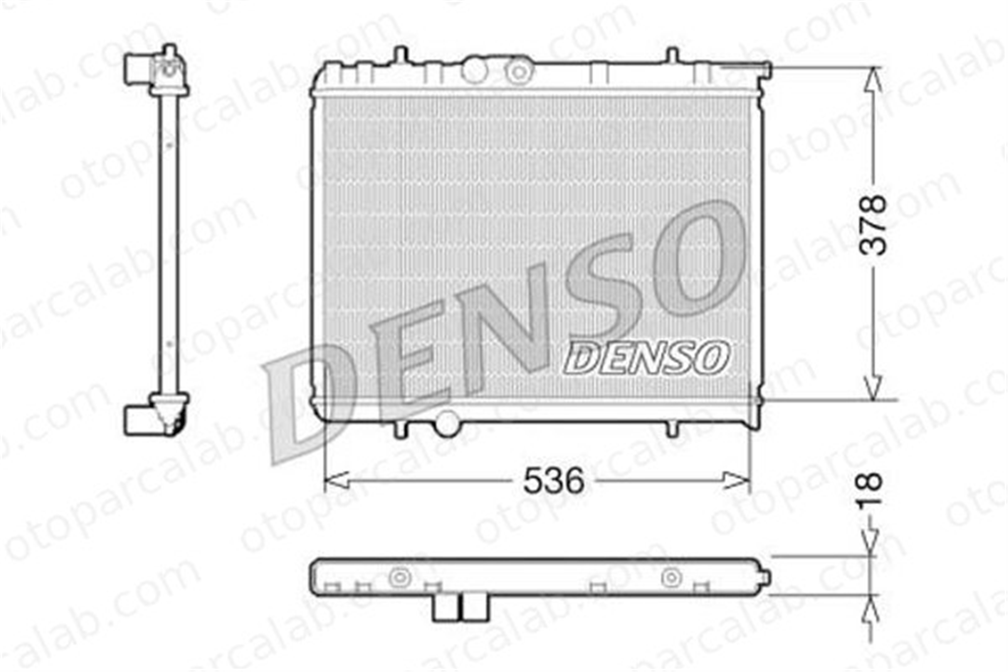 DENSO DRM21034 Su Radyatörü CITROËN BERLINGO / BERLINGO FIRST Kasa/büyük limuzin BERLINGO / BERLINGO FIRST MPV DRM21034 133083