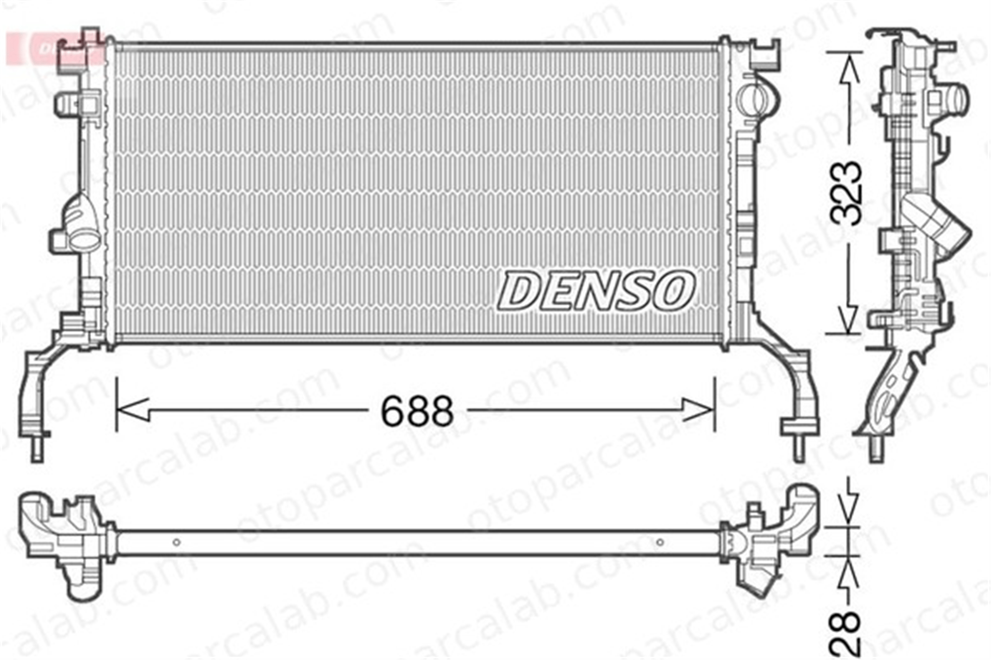 DENSO DRM23038 Su Radyatörü RENAULT LAGUNA III LAGUNA III Grandtour DRM23038 214100004R