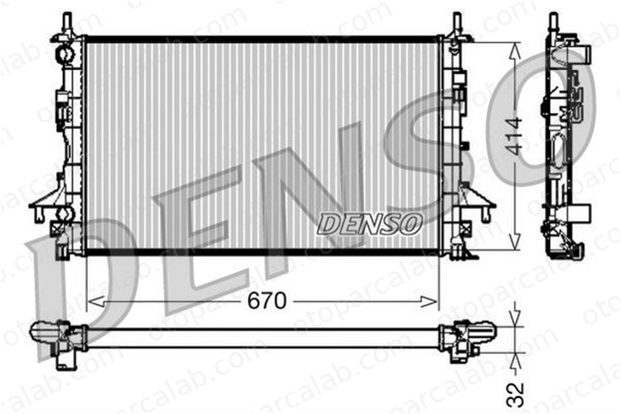 DENSO DRM23084 Su Radyatörü RENAULT LAGUNA II Grandtour LAGUNA II DRM23084 8200008765