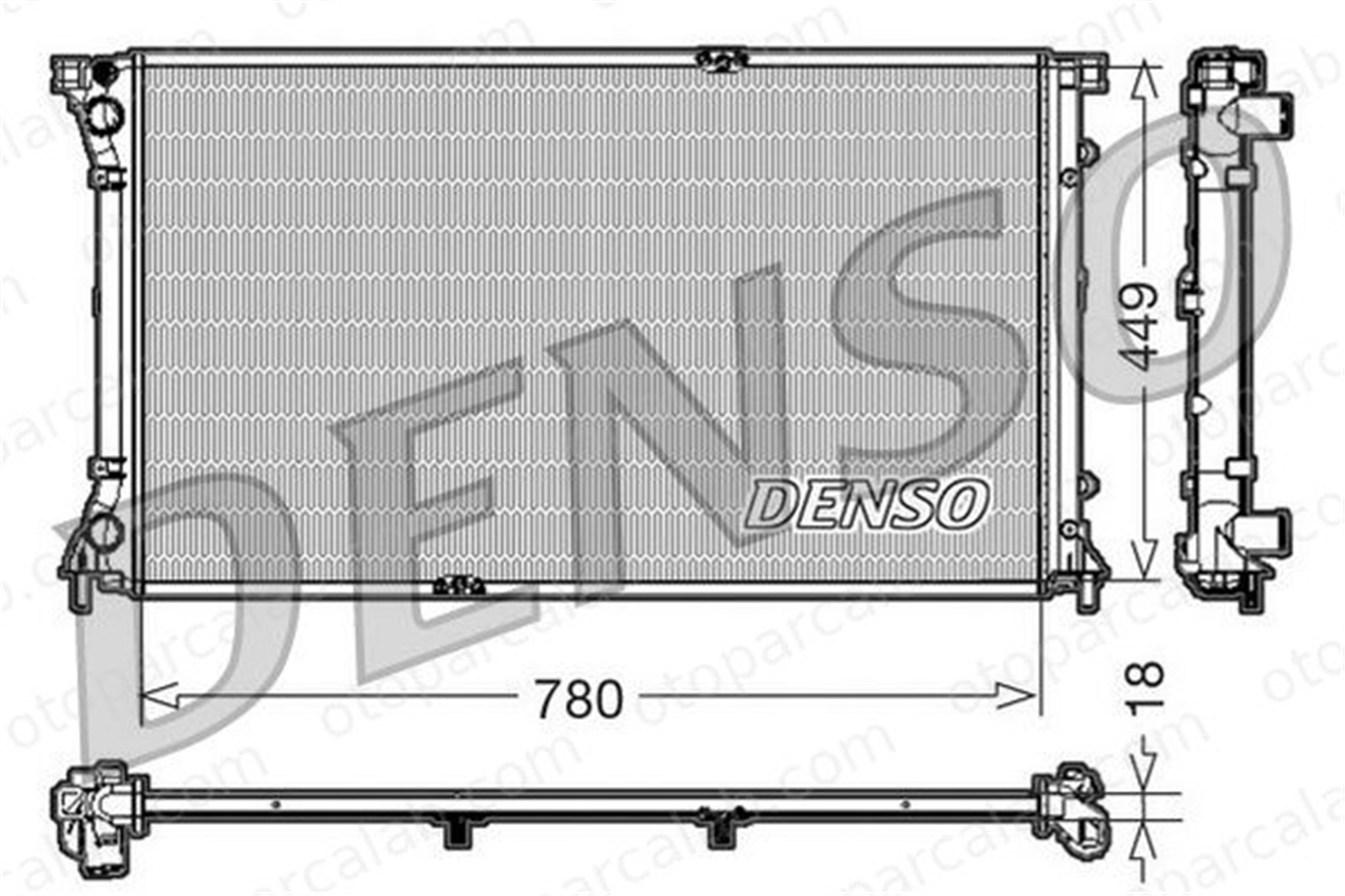 DENSO DRM23097 Su Radyatörü OPEL VIVARO A Minibüs/Otobüs NISSAN PRIMASTAR Minibüs/Otobüs DRM23097 2140000QAP
