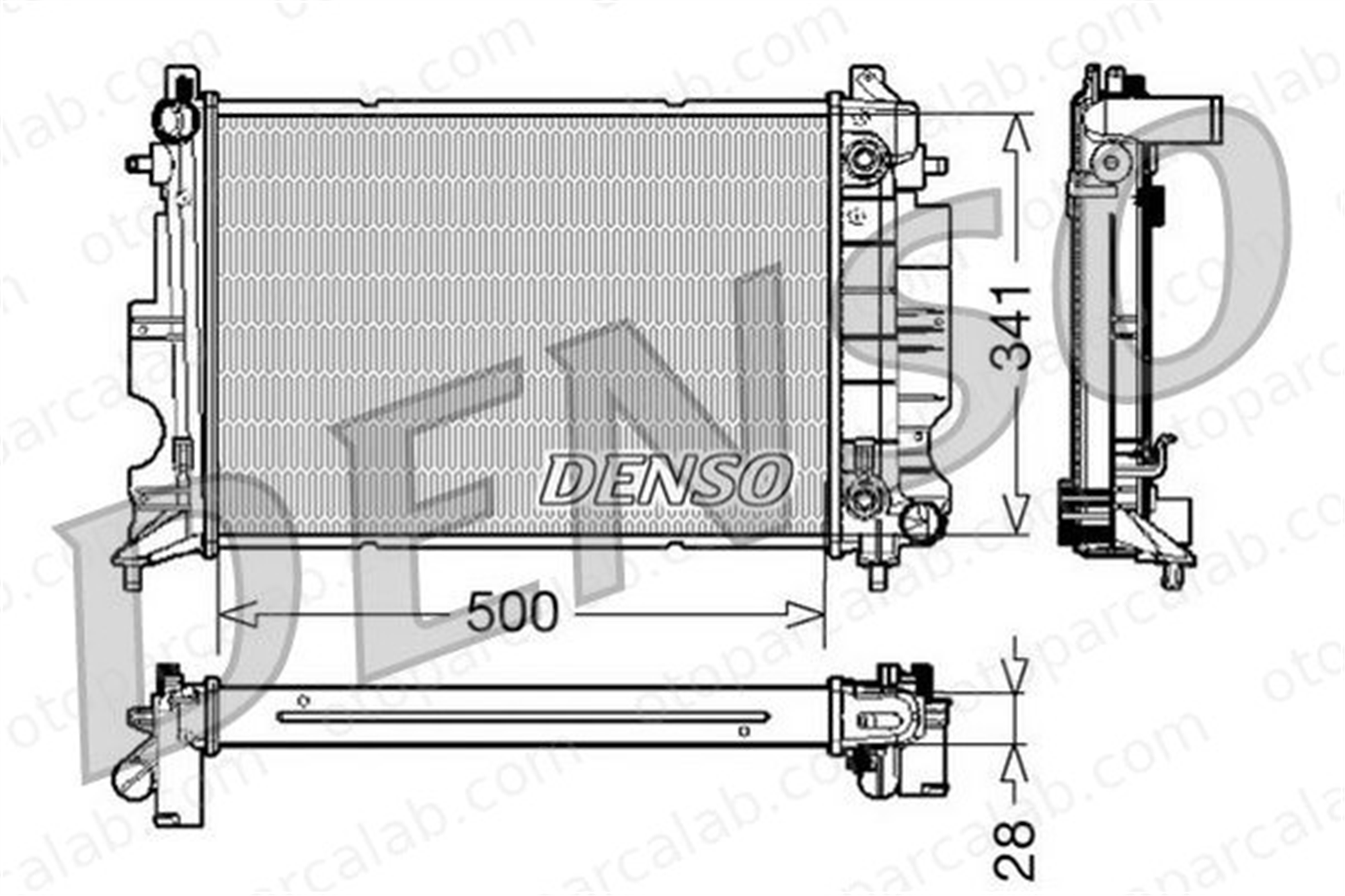 DENSO DRM25013 Su Radyatörü SAAB 9-3 9-3 Cabriolet DRM25013 4283495