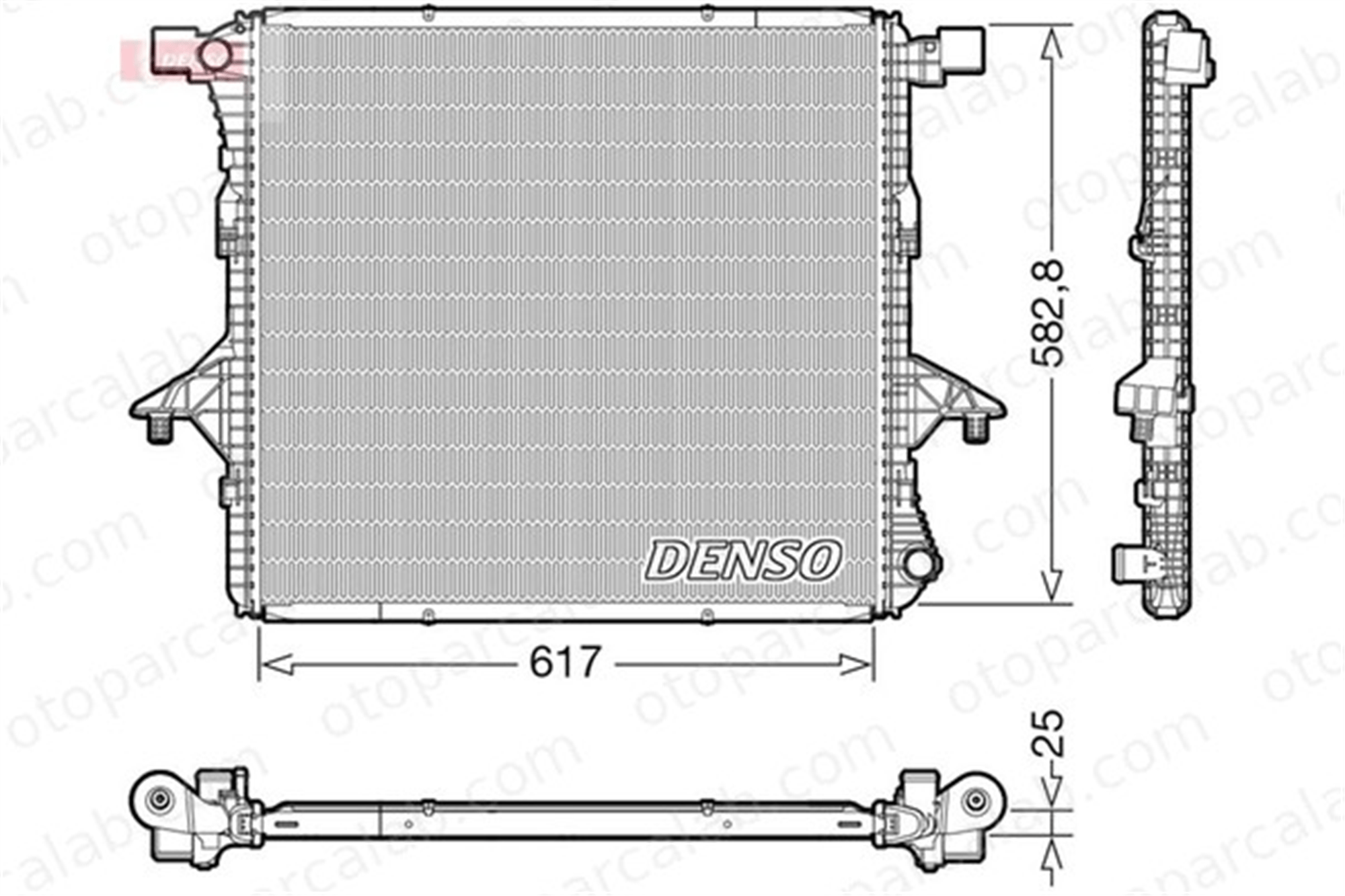 DENSO DRM32052 Su Radyatörü VW AMAROK DRM32052 2H0121253A