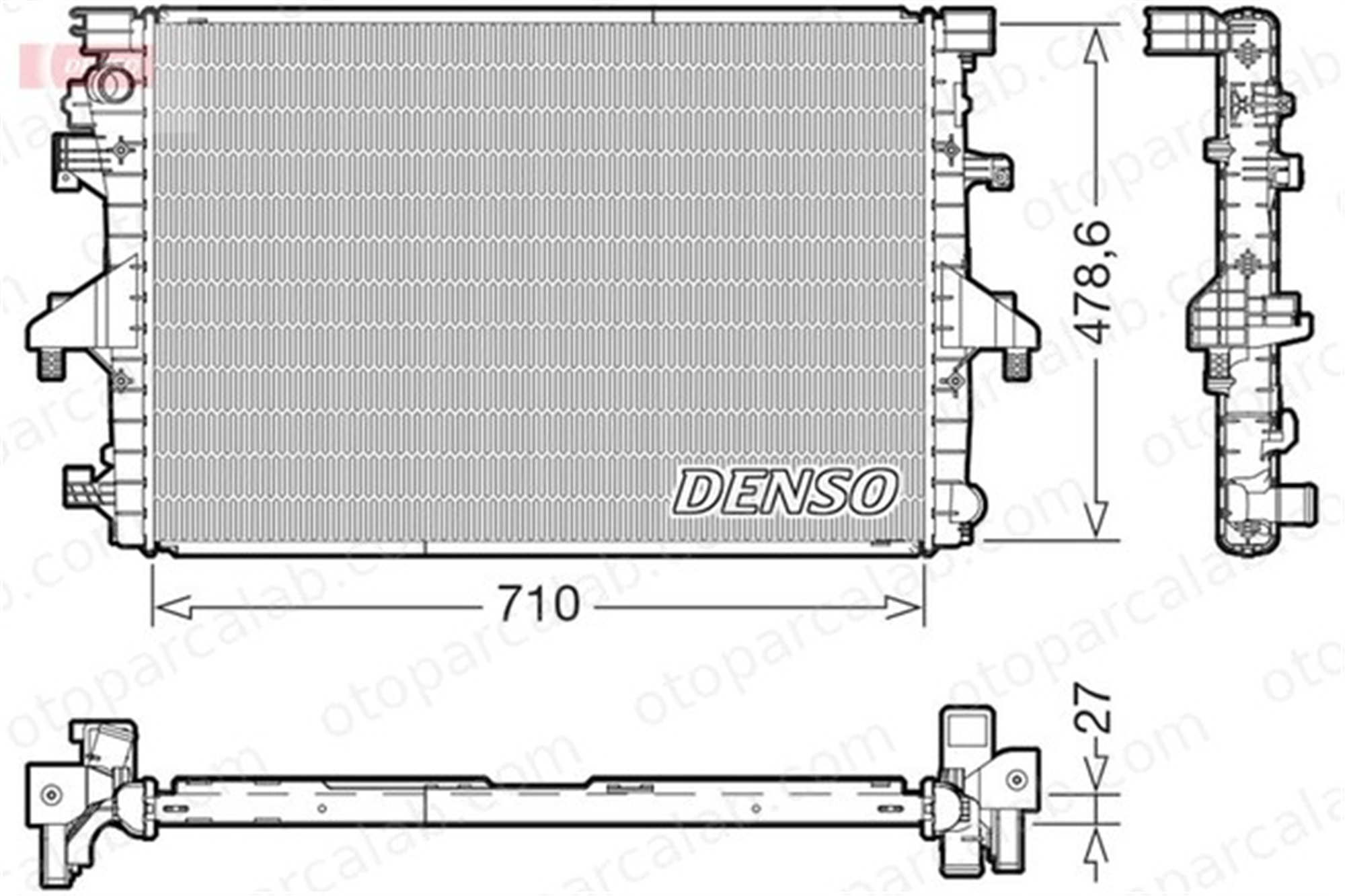DENSO DRM32055 Su Radyatörü VW TRANSPORTER T6 / CARAVELLE T6 Minibüs/Otobüs TRANSPORTER T6 Panelvan/Van DRM32055 7E0121253C