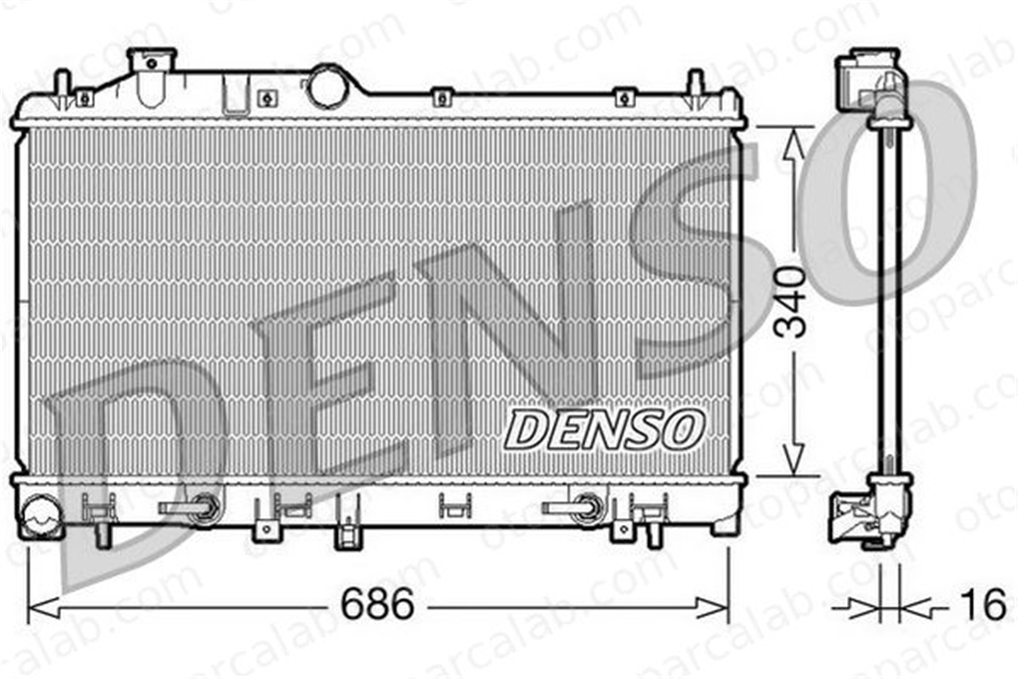 DENSO DRM36008 Su Radyatörü SUBARU LEGACY IV Station wagon IMPREZA Hatchback DRM36008 45111AG000