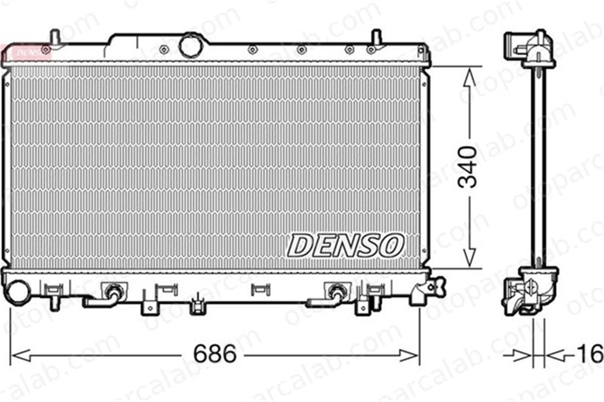 DENSO DRM36018 Su Radyatörü SUBARU IMPREZA Station wagon IMPREZA Sedan DRM36018 45111FE020