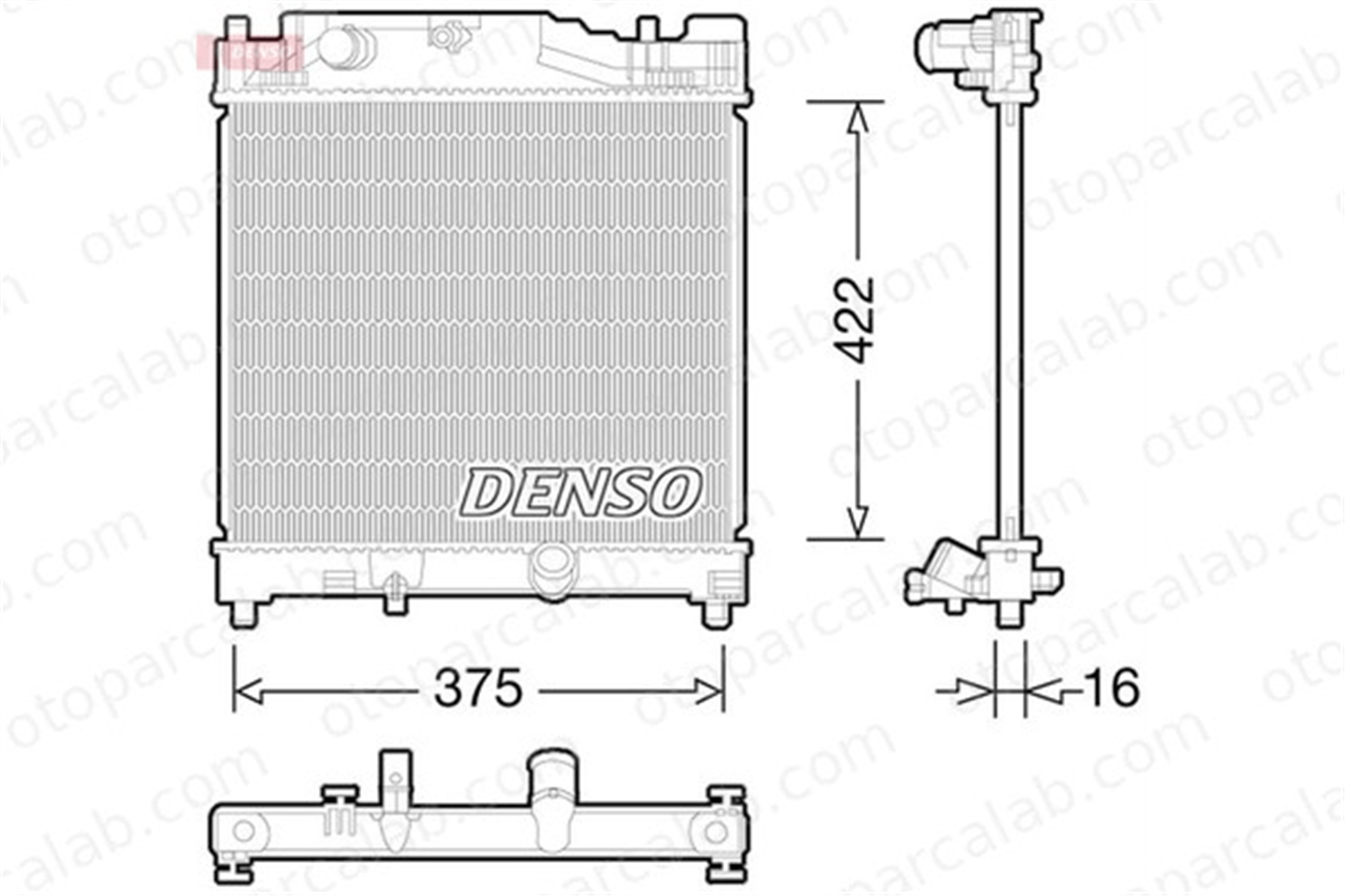 DENSO DRM50056 Su Radyatörü TOYOTA IQ DRM50056 1640033100