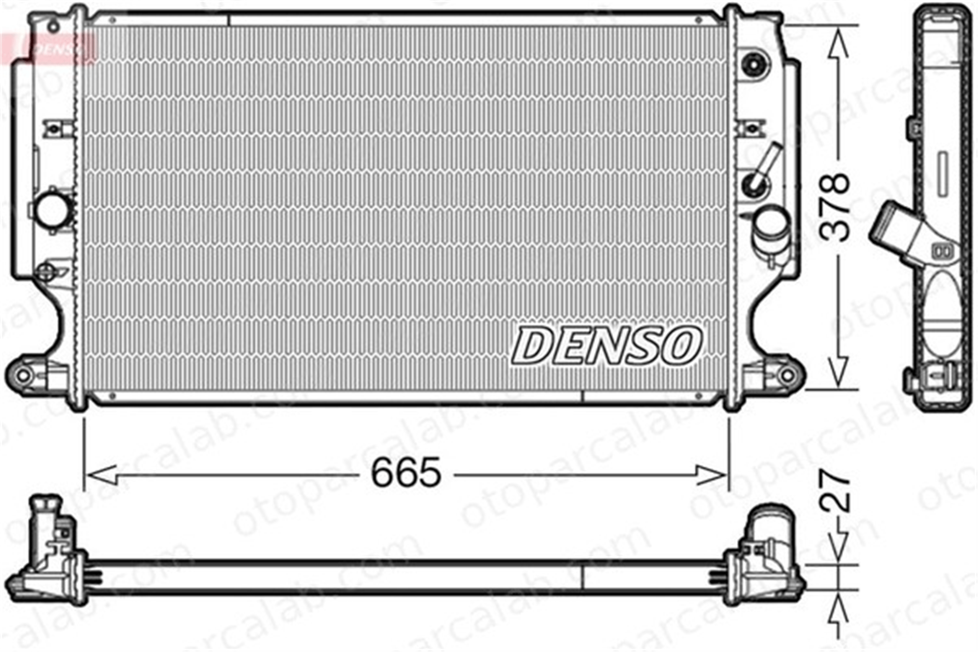 DENSO DRM50088 Su Radyatörü TOYOTA AVENSIS Sedan AVENSIS Station wagon DRM50088 164000R070