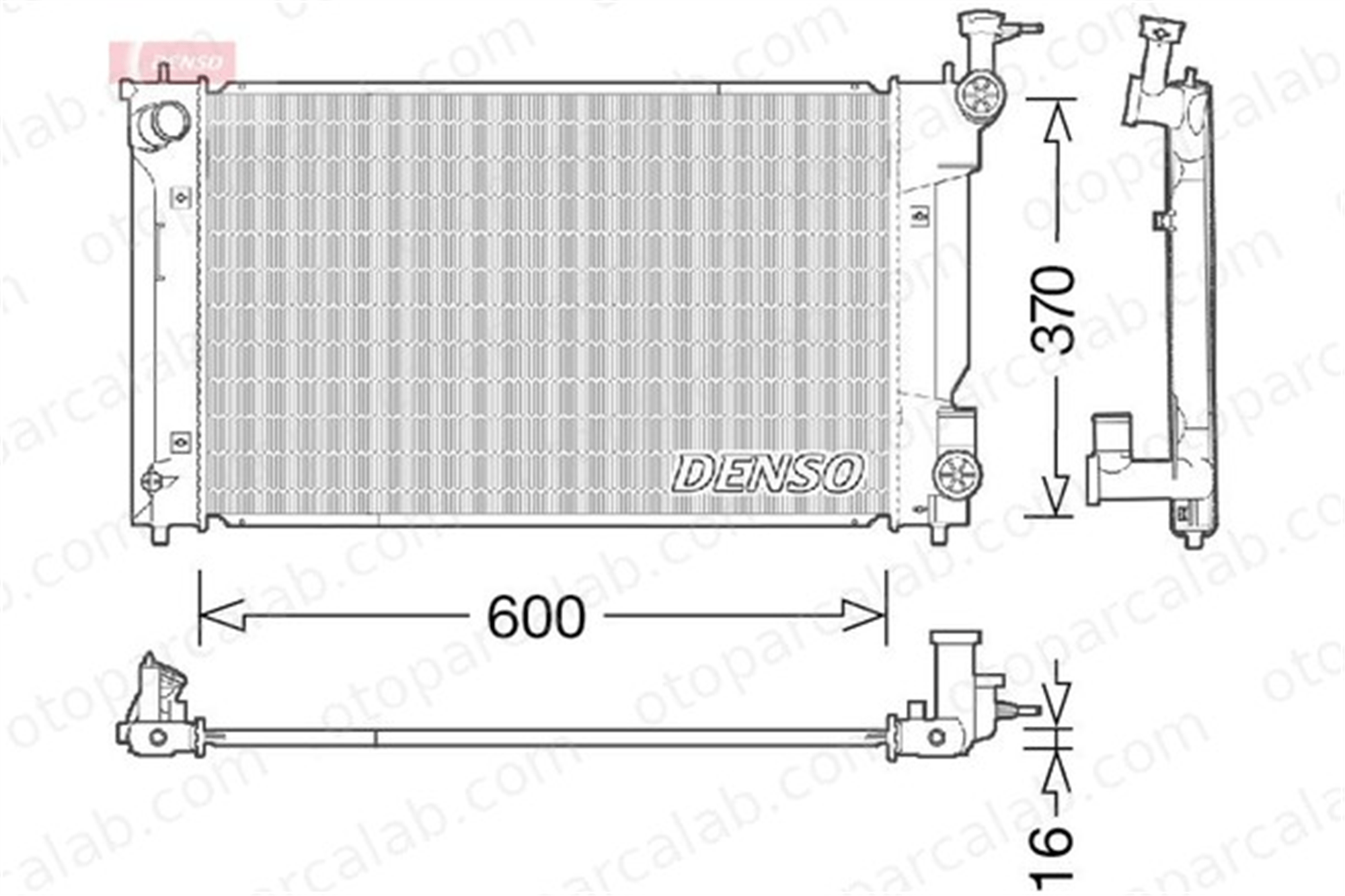 DENSO DRM50094 Su Radyatörü TOYOTA COROLLA Sedan DRM50094 164000T030
