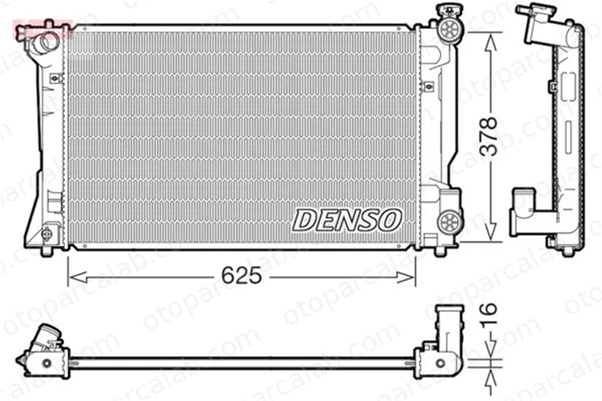 DENSO DRM50118 Su Radyatörü TOYOTA AVENSIS AVENSIS Sedan DRM50118 164000H110