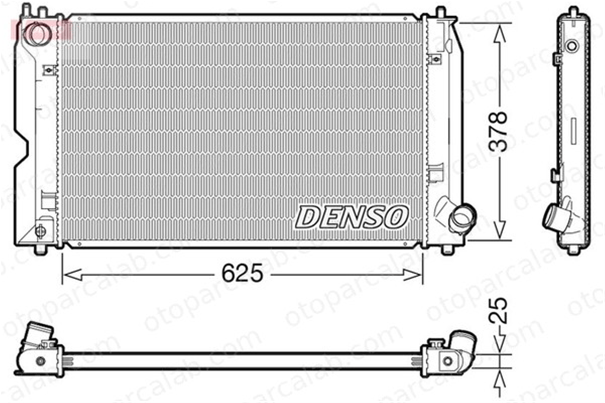 DENSO DRM50127 Su Radyatörü TOYOTA COROLLA COROLLA Sedan DRM50127 164000G021