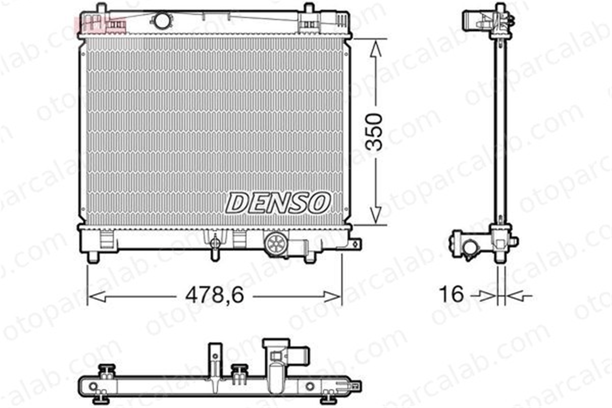DENSO DRM50137 Su Radyatörü TOYOTA YARIS DRM50137 164000Y010