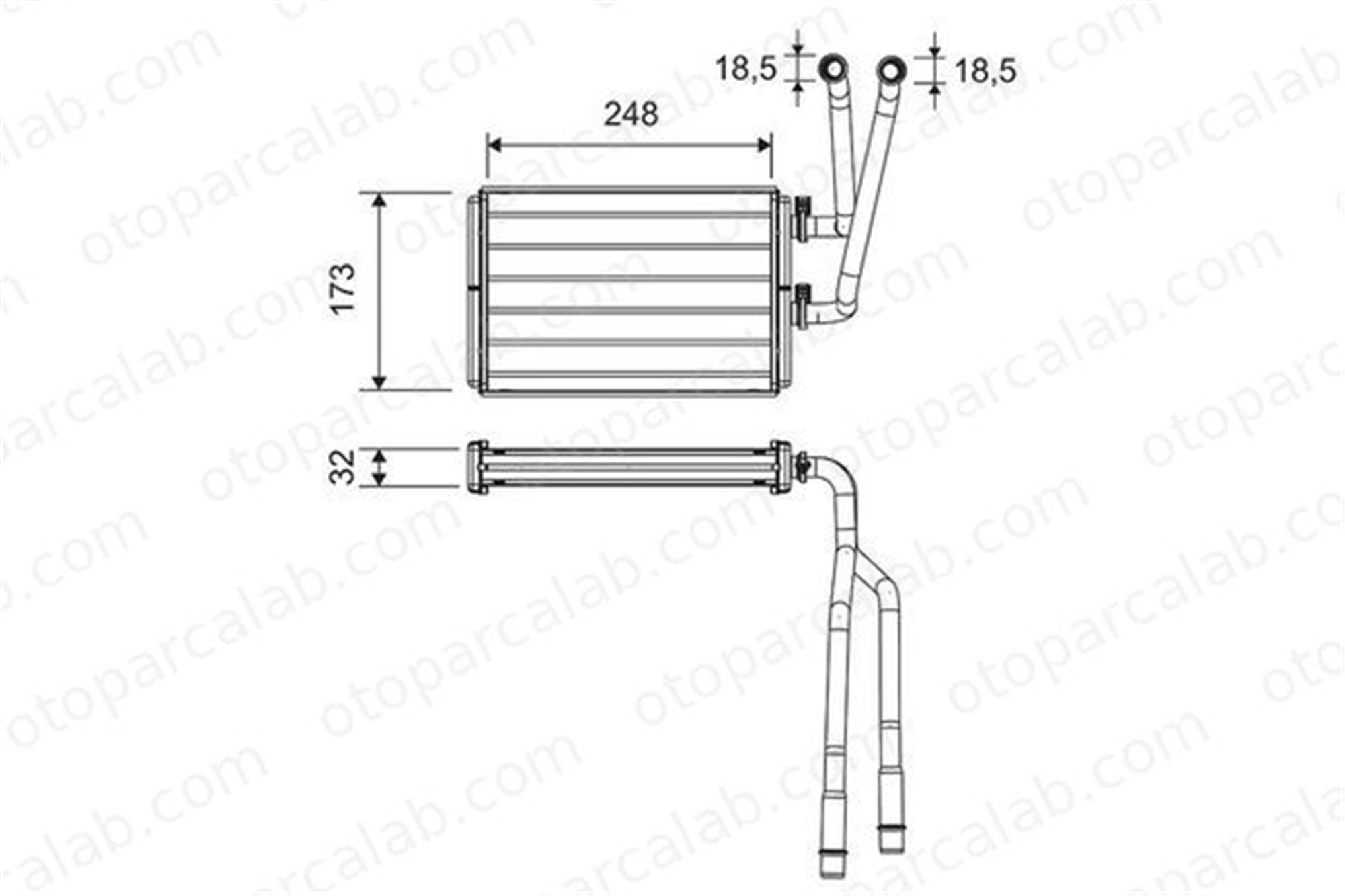 DENSO DRR07007 Kalorifer Radyatörü CITROËN C8 SPACETOURER Minibüs/Otobüs 6448Q9 6448K8