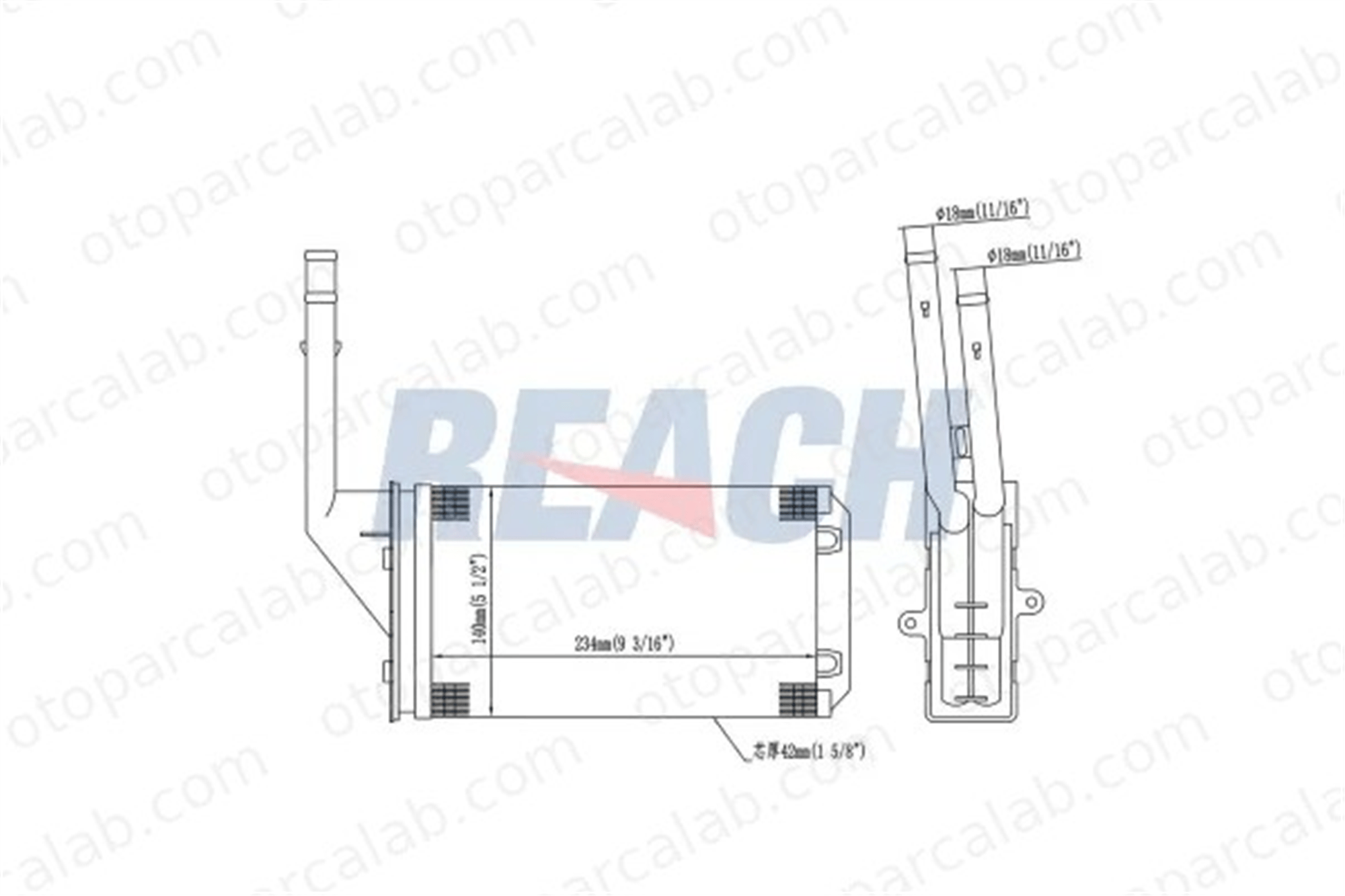 ELITCAR H155 Kalorifer Radyatörü ELİTCAR H155 CITROËN AX SAXO 644875 644872