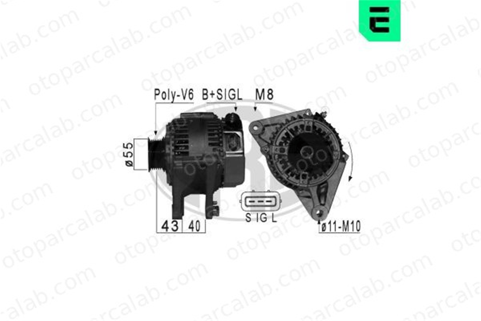 ERA 209003A Alternatör TOYOTA COROLLA COROLLA Station wagon 2706022100 270600D110