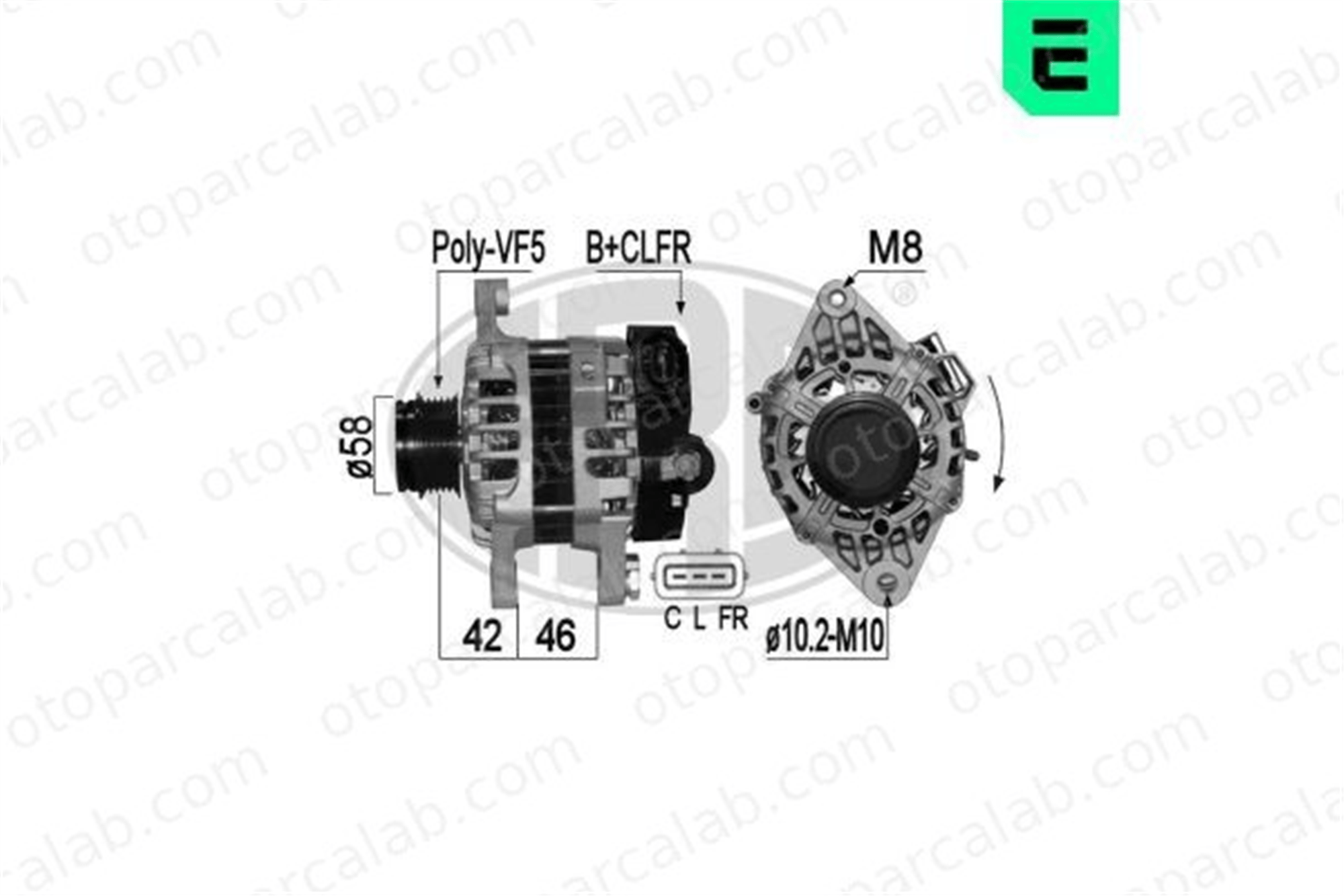 ERA 209126 Alternatör HYUNDAI i10 I i10 II 3730003500