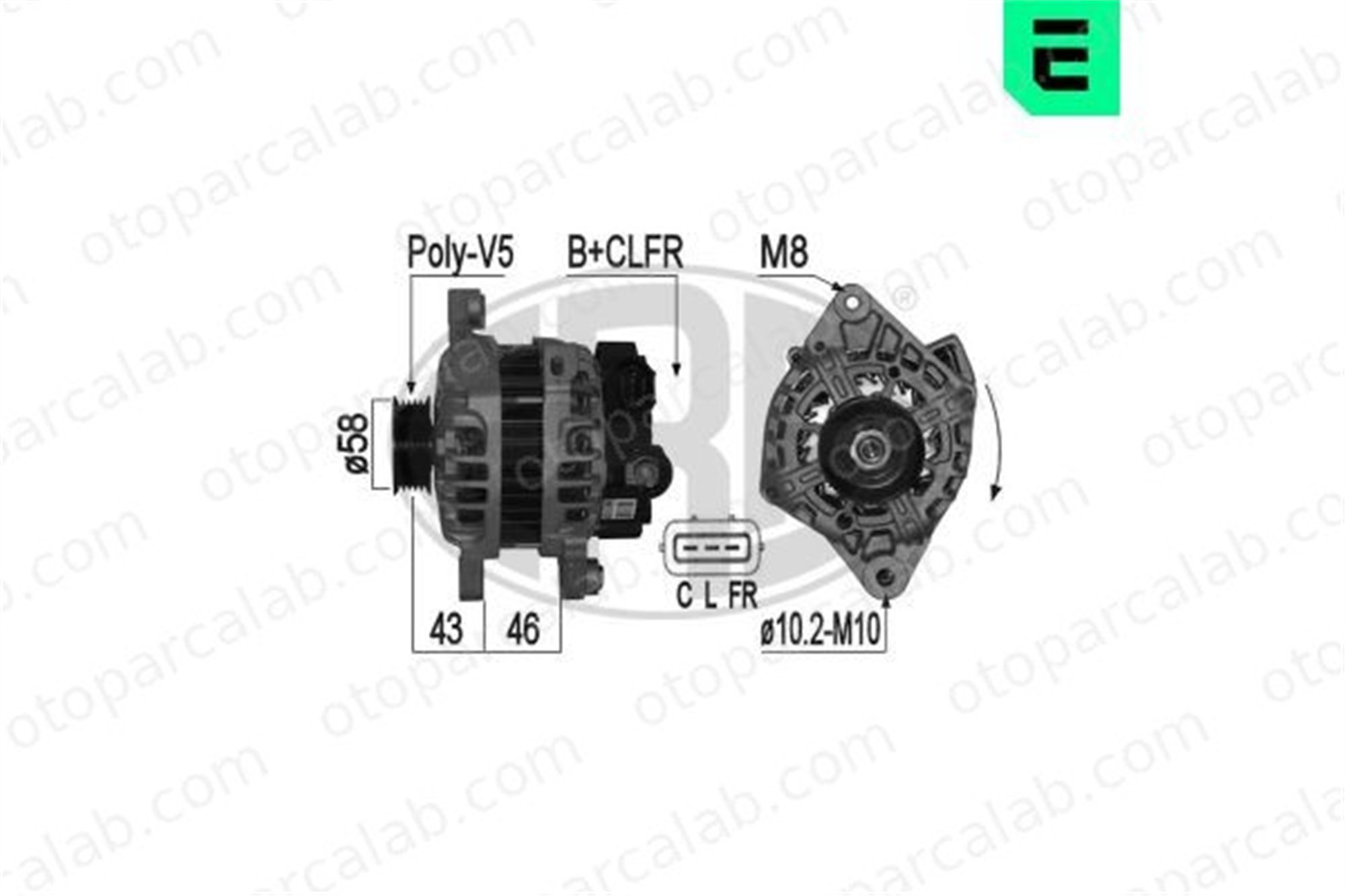 ERA 209127A Alternatör HYUNDAI i20 II i30 3730003800 3730003355