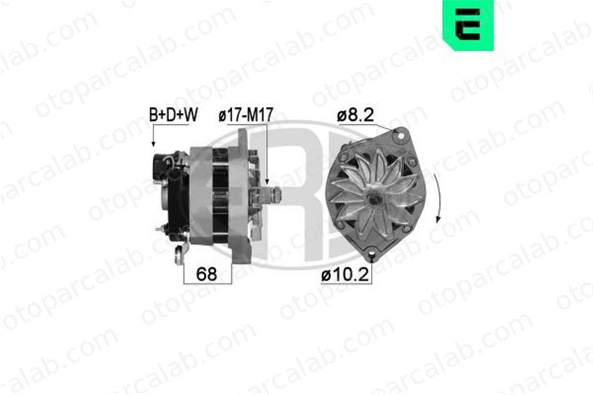 ERA 209142A Alternatör PEUGEOT 505 RENAULT 21 Sedan 5010142768 5001014166