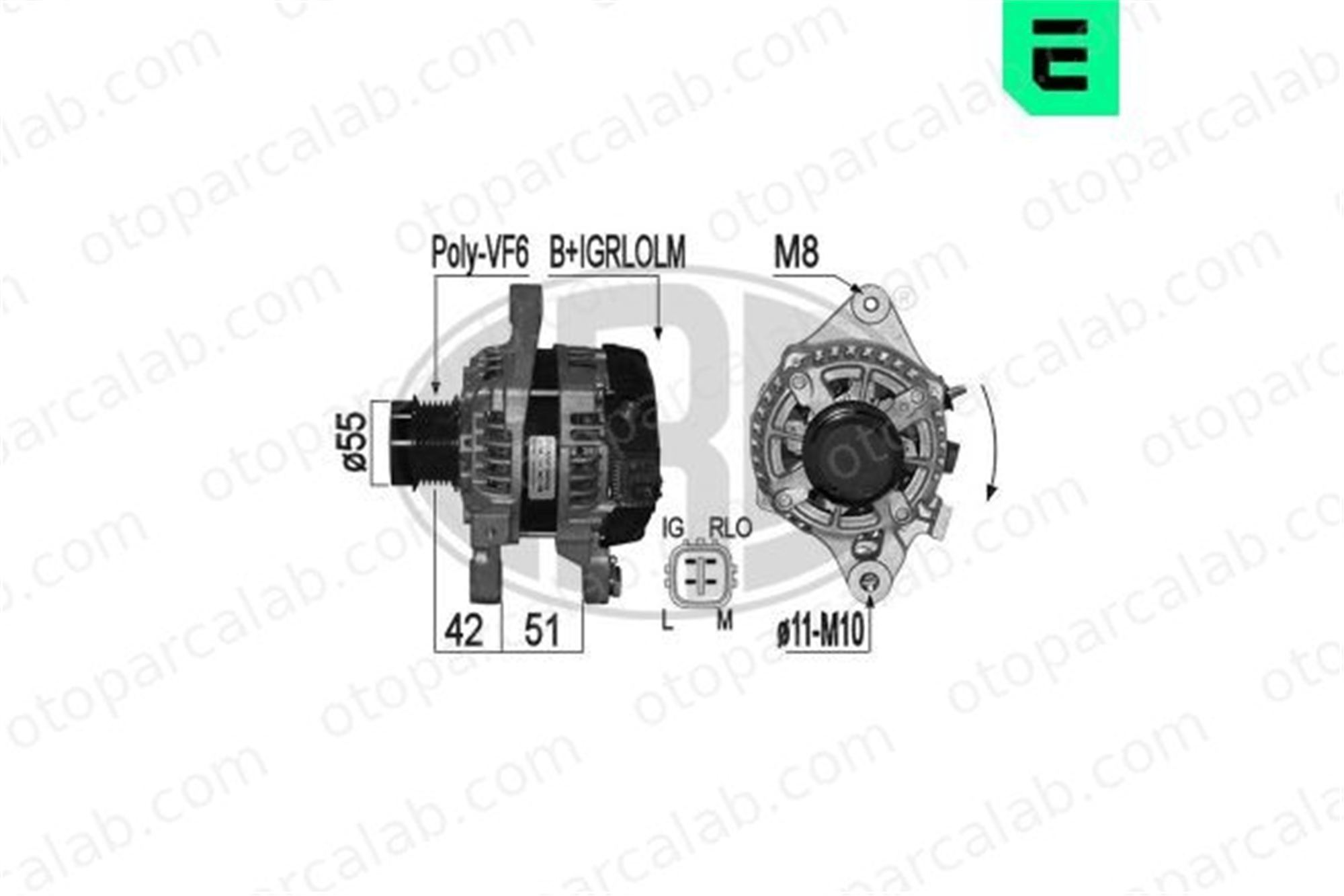 ERA 209299 Alternatör TOYOTA AURIS AVENSIS Sedan 270600T181 270600T180