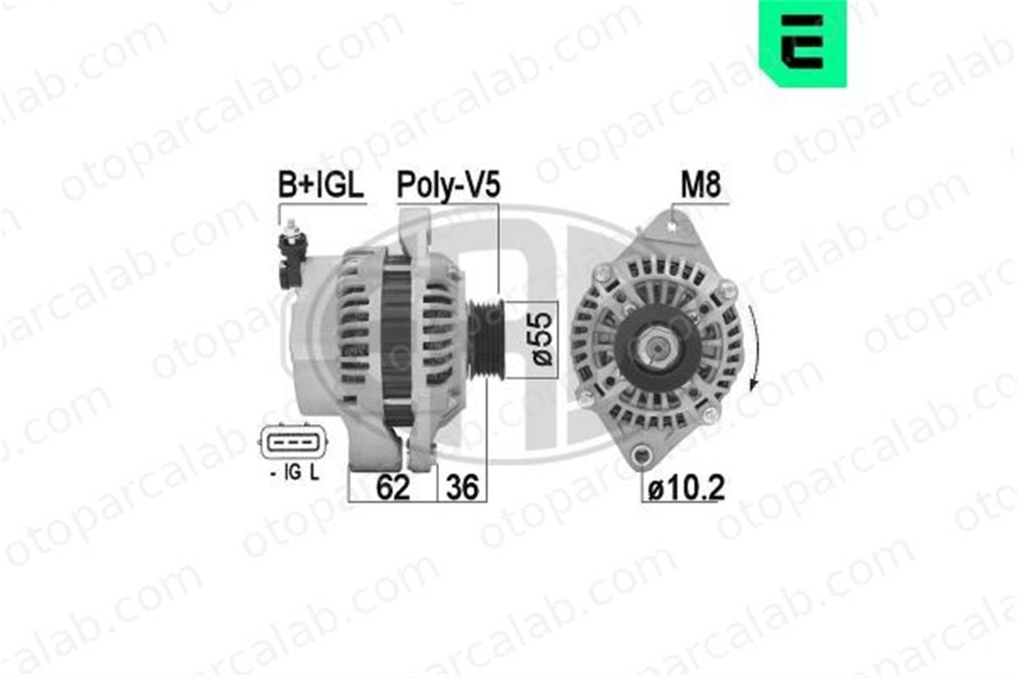 ERA 209353A Alternatör SUZUKI SX4 OPEL AGILA A005TB1292 A005TB1292AE