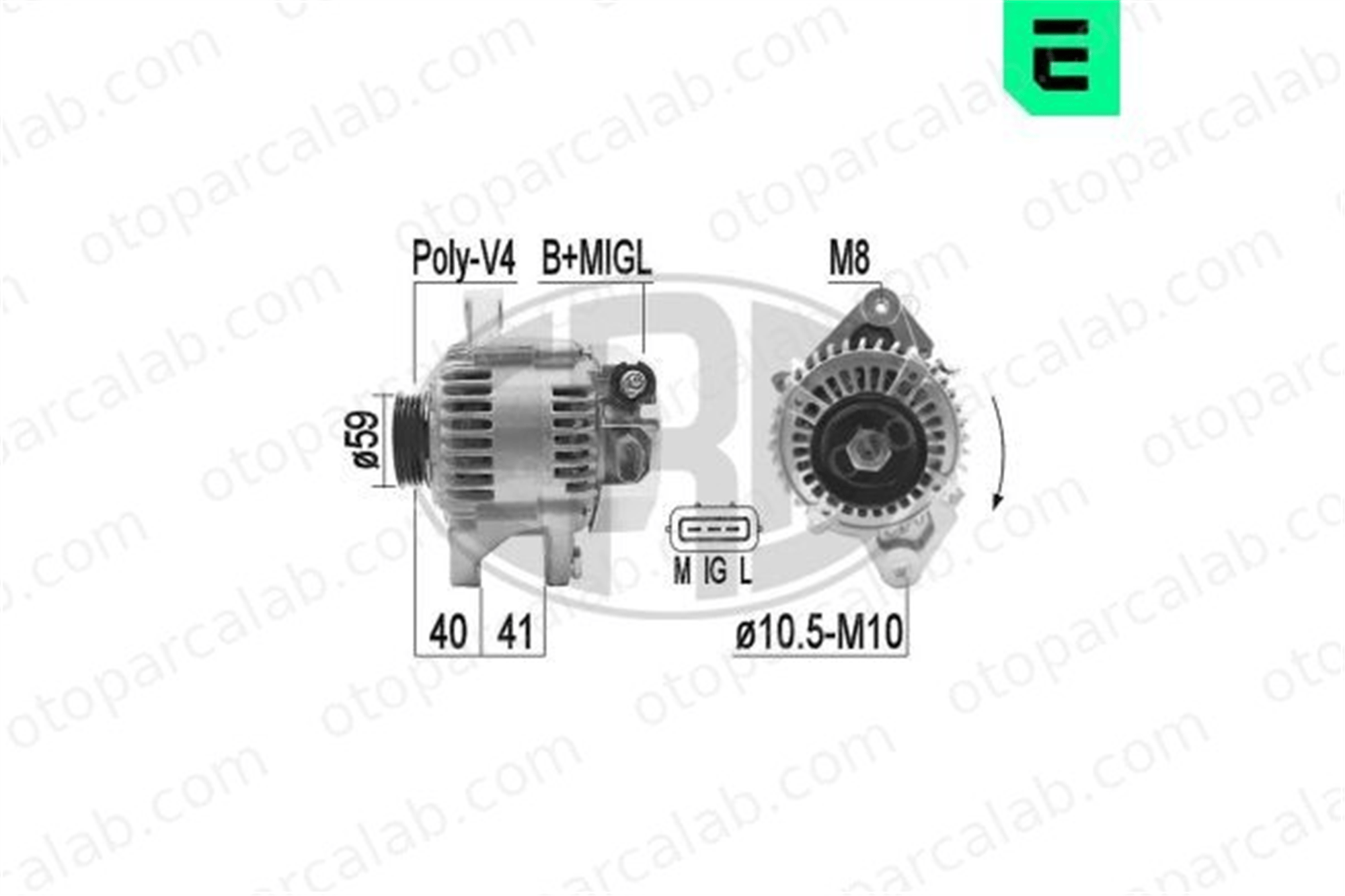 ERA 209371A Alternatör TOYOTA YARIS YARIS VERSO 2706021020