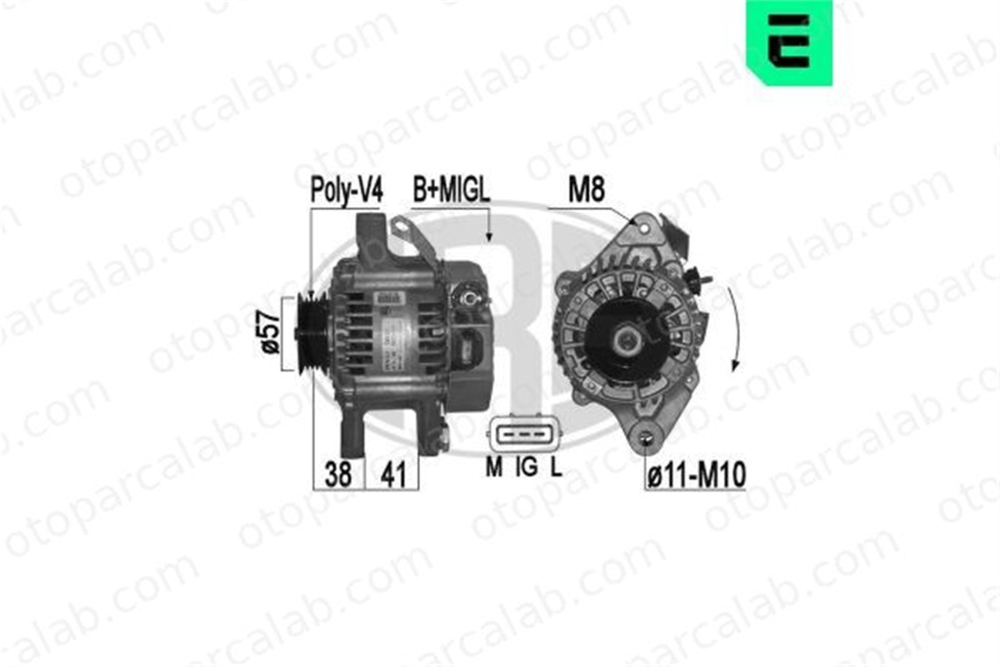 ERA 209394A Alternatör TOYOTA YARIS VERSO YARIS 2706021040 2706021010