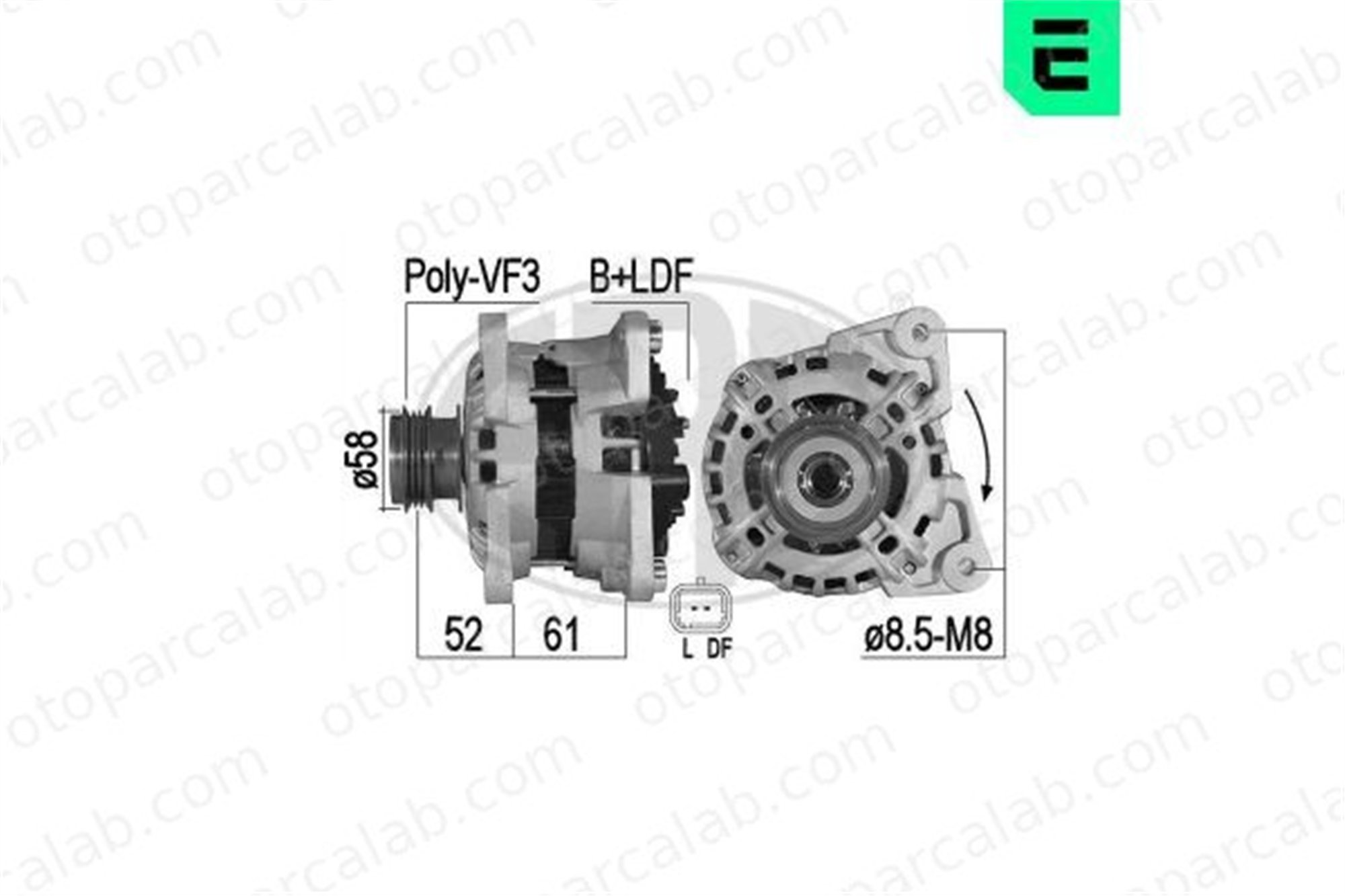 ERA 209522A Alternatör DACIA LOGAN II LOGAN MCV II 231008344R 231008386R