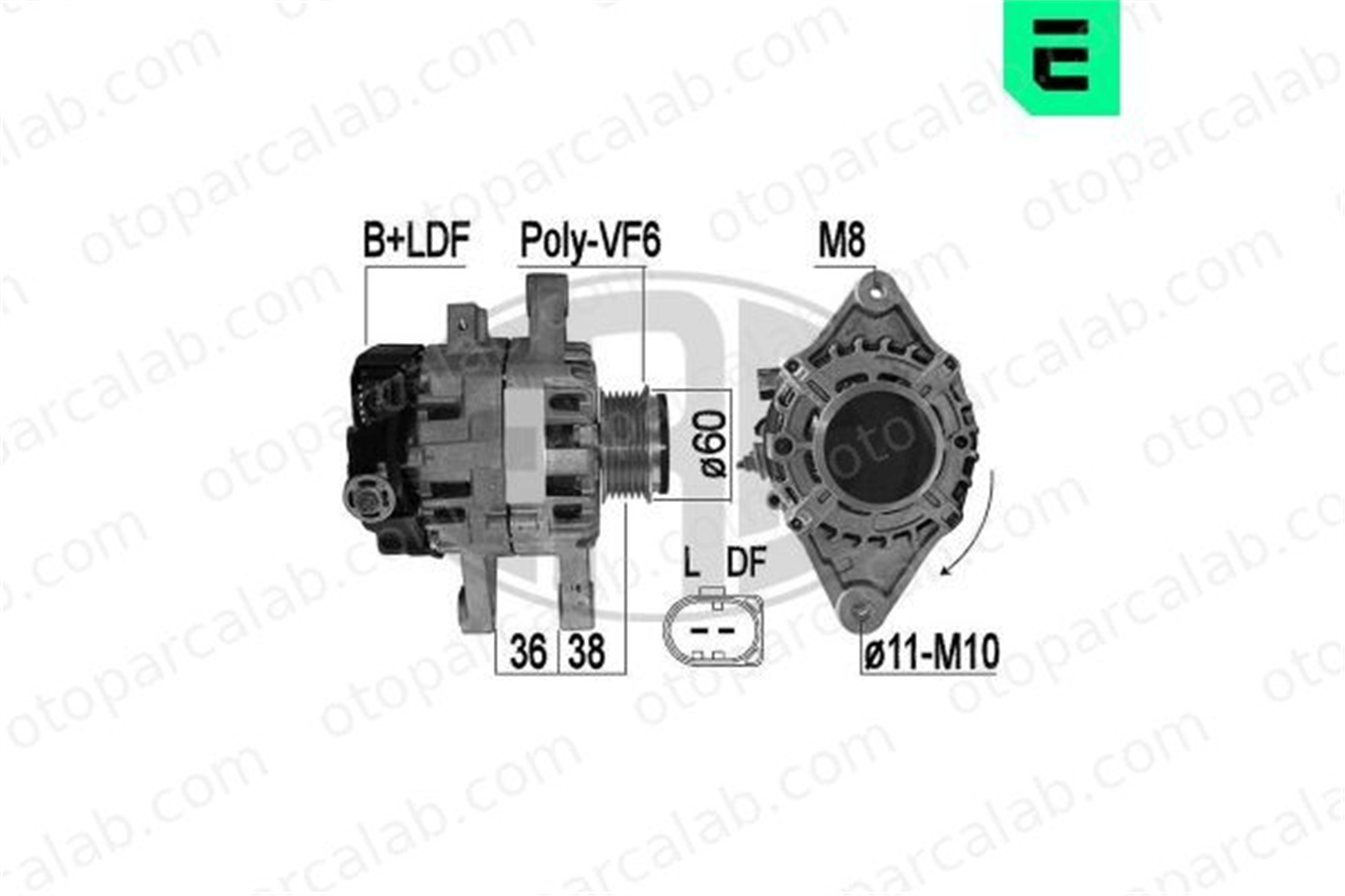 ERA 209606 Alternatör CITROËN C1 II PEUGEOT 108 1612352180 B000771980