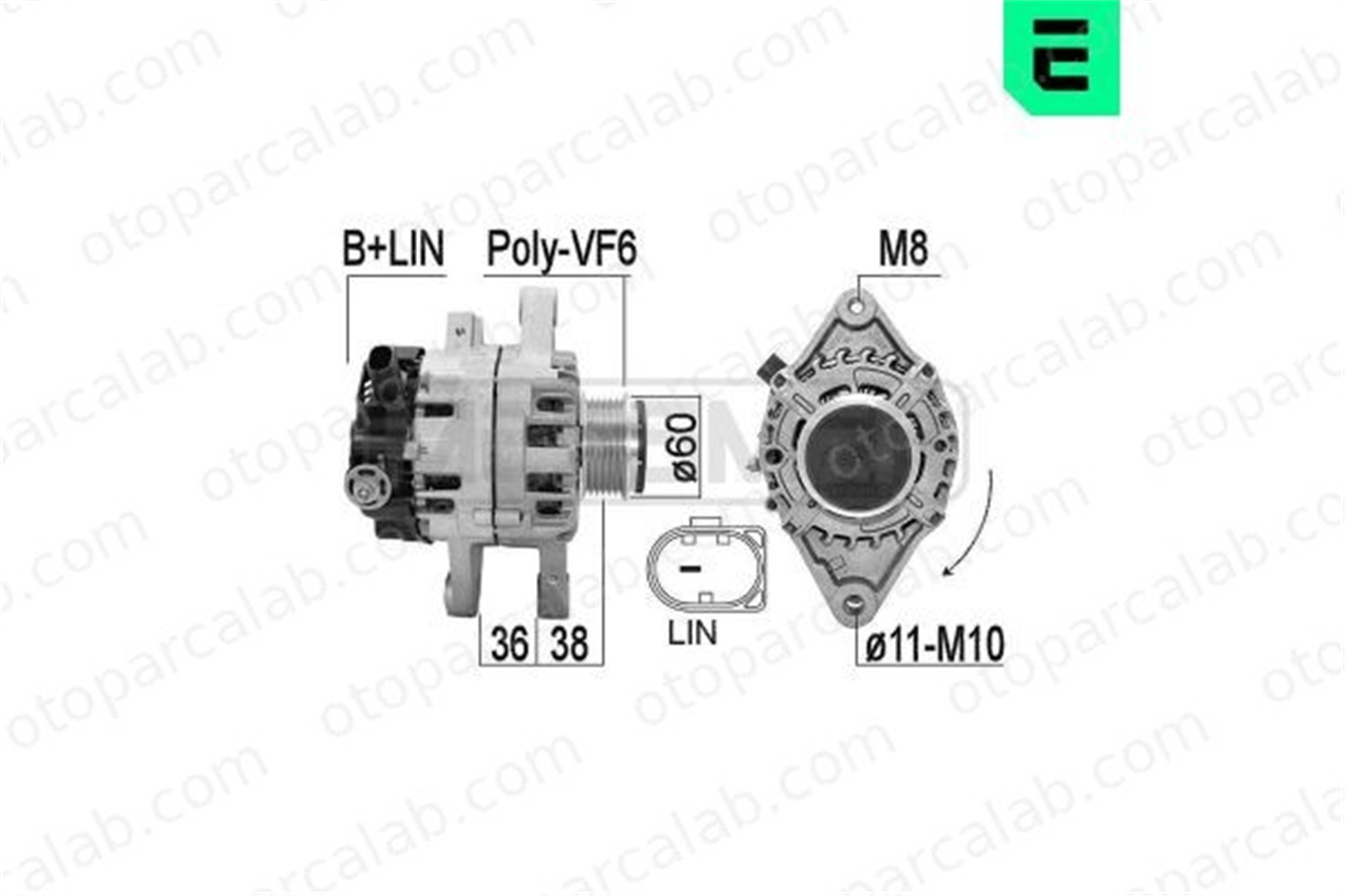 ERA 209615 Alternatör CITROËN C1 II PEUGEOT 108 B000912080 270600Q160