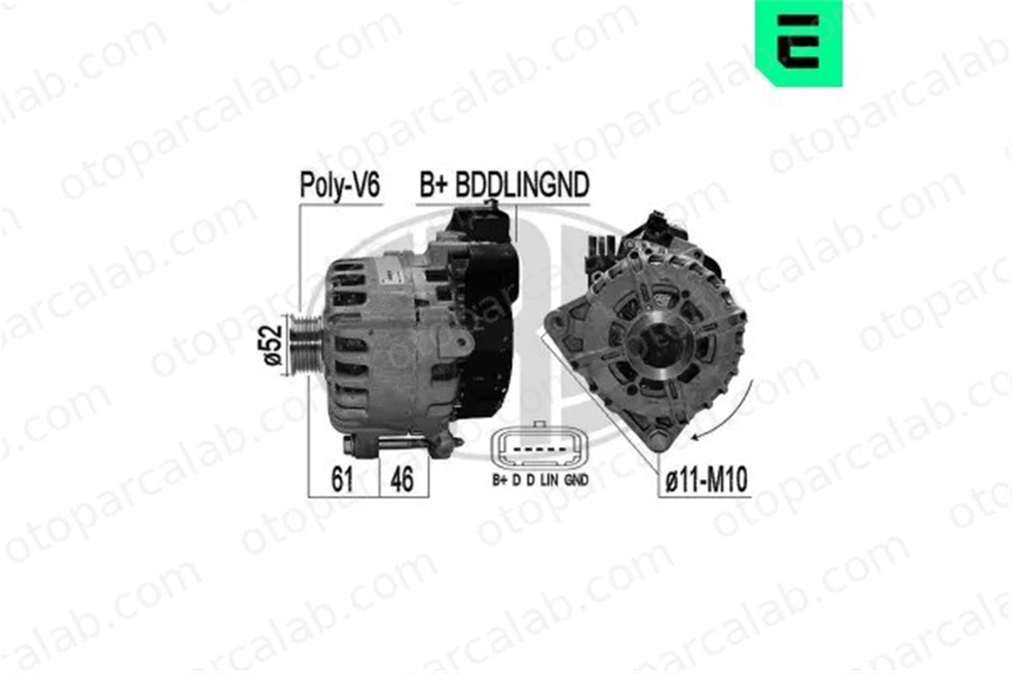 ERA 209616 Alternatör PEUGEOT PARTNER Kasa/büyük limuzin PARTNER TEPEE 1625944680 9807970180