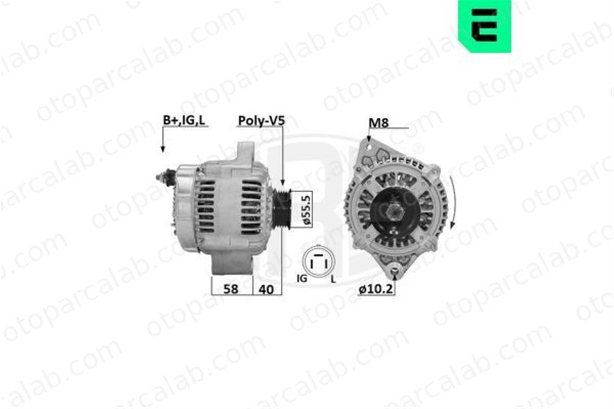 ERA 209661A Alternatör JAGUAR XJ XJSC Convertible DBC6819 DBC6820