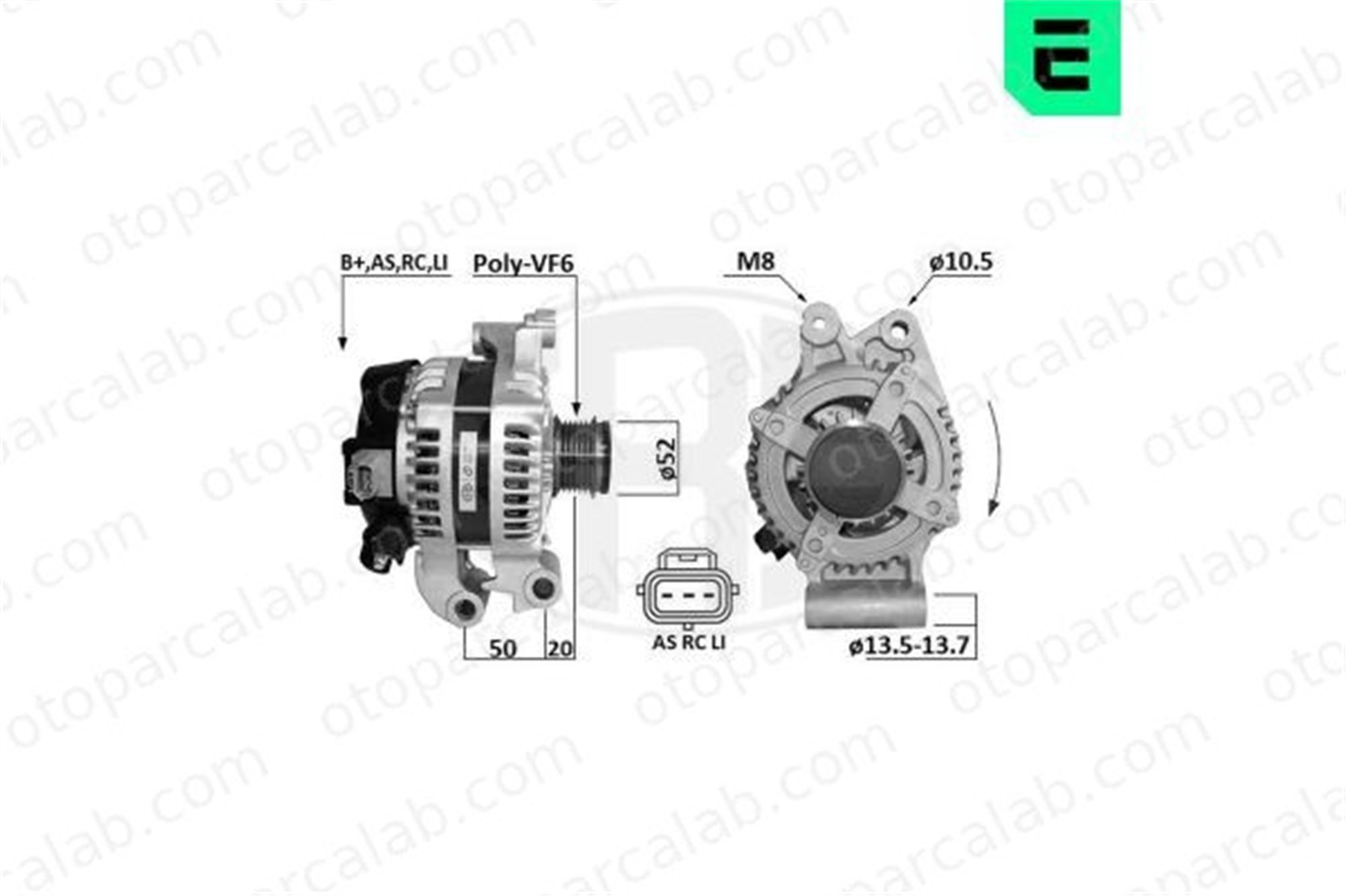 ERA 209693A Alternatör FORD MONDEO V Hatchback MONDEO V Sedan DS7T10300DB 2007590