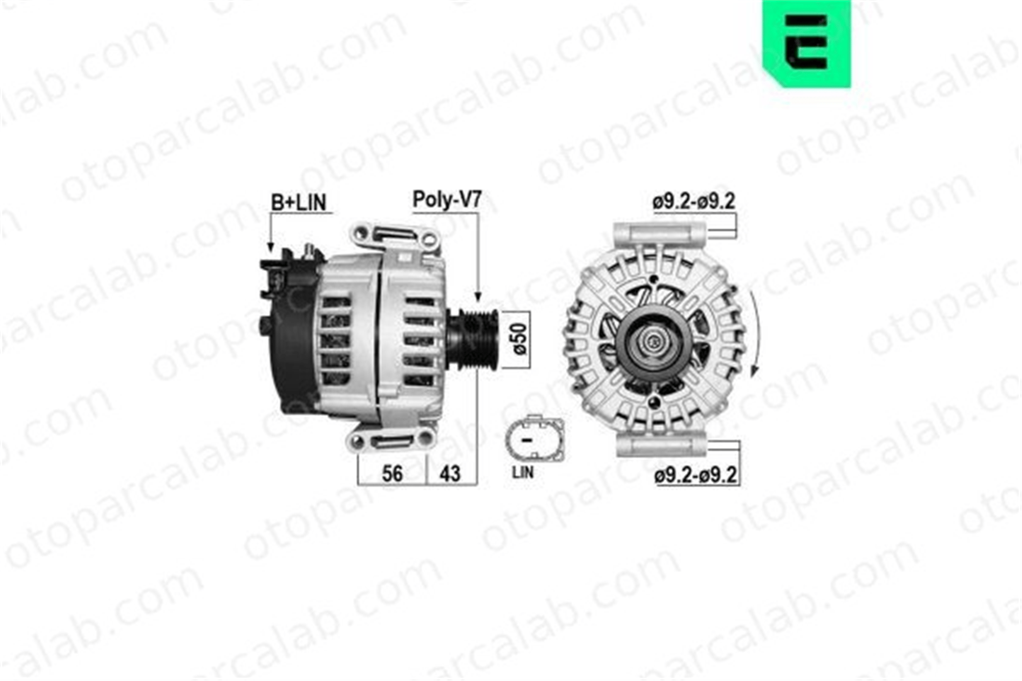 ERA 209703A Alternatör MERCEDES-BENZ SPRINTER 3-t Platform şasi SPRINTER 3,5-t Platform şasi 9060822 0009060822
