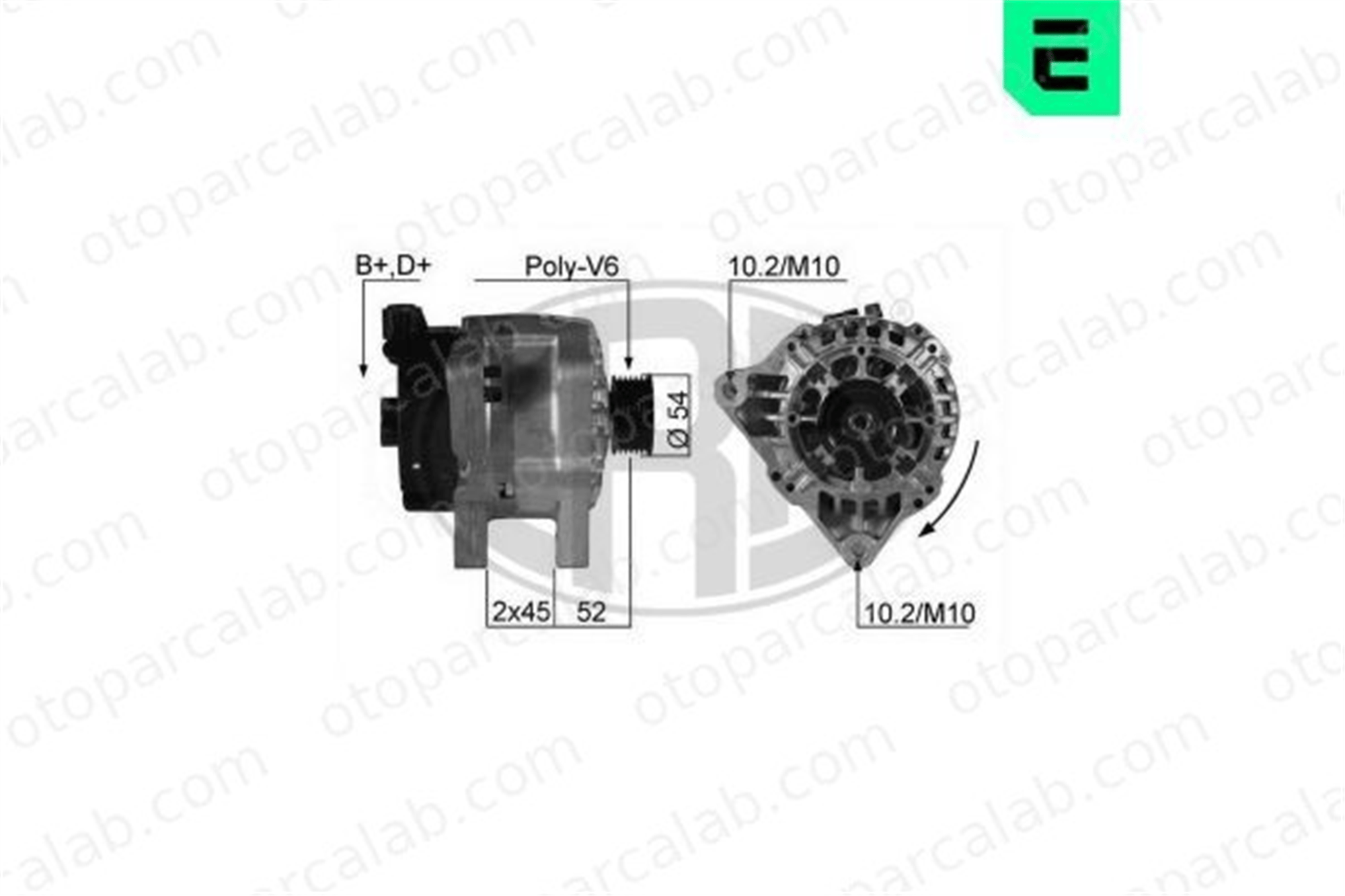 ERA 210205A Alternatör CITROËN JUMPY Panelvan/Van JUMPY 96237272 57052B