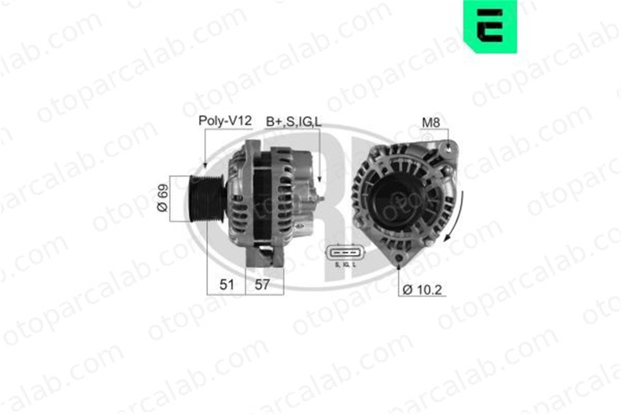 ERA 210341A Alternatör TALBOT SIMCA 1100 Hatchback 500315943 2995980