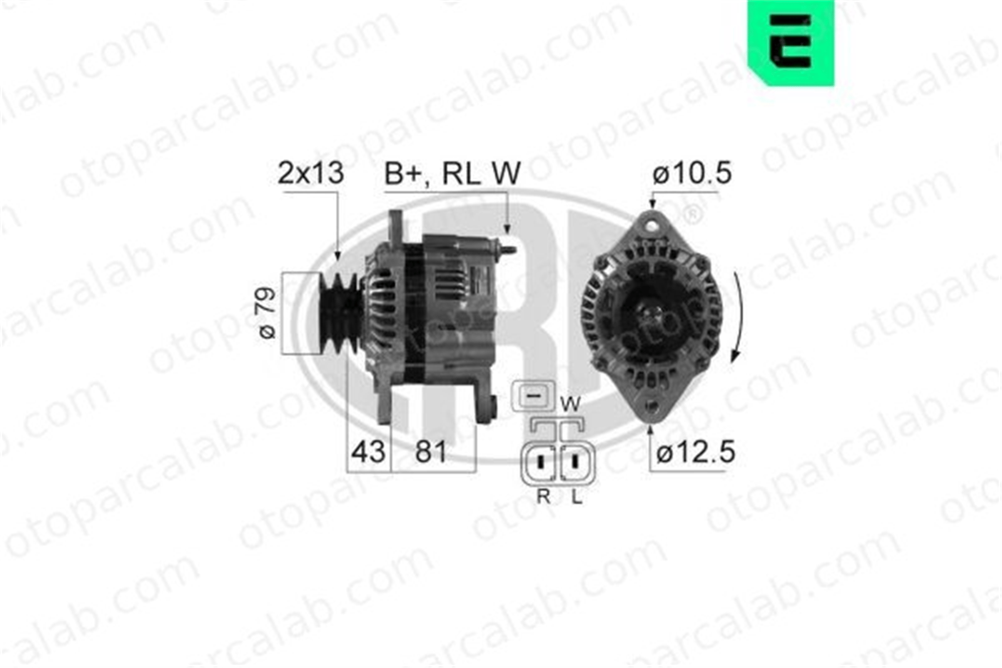 ERA 210610 Alternatör JAGUAR E-TYPE Convertible AB240456 3730045000