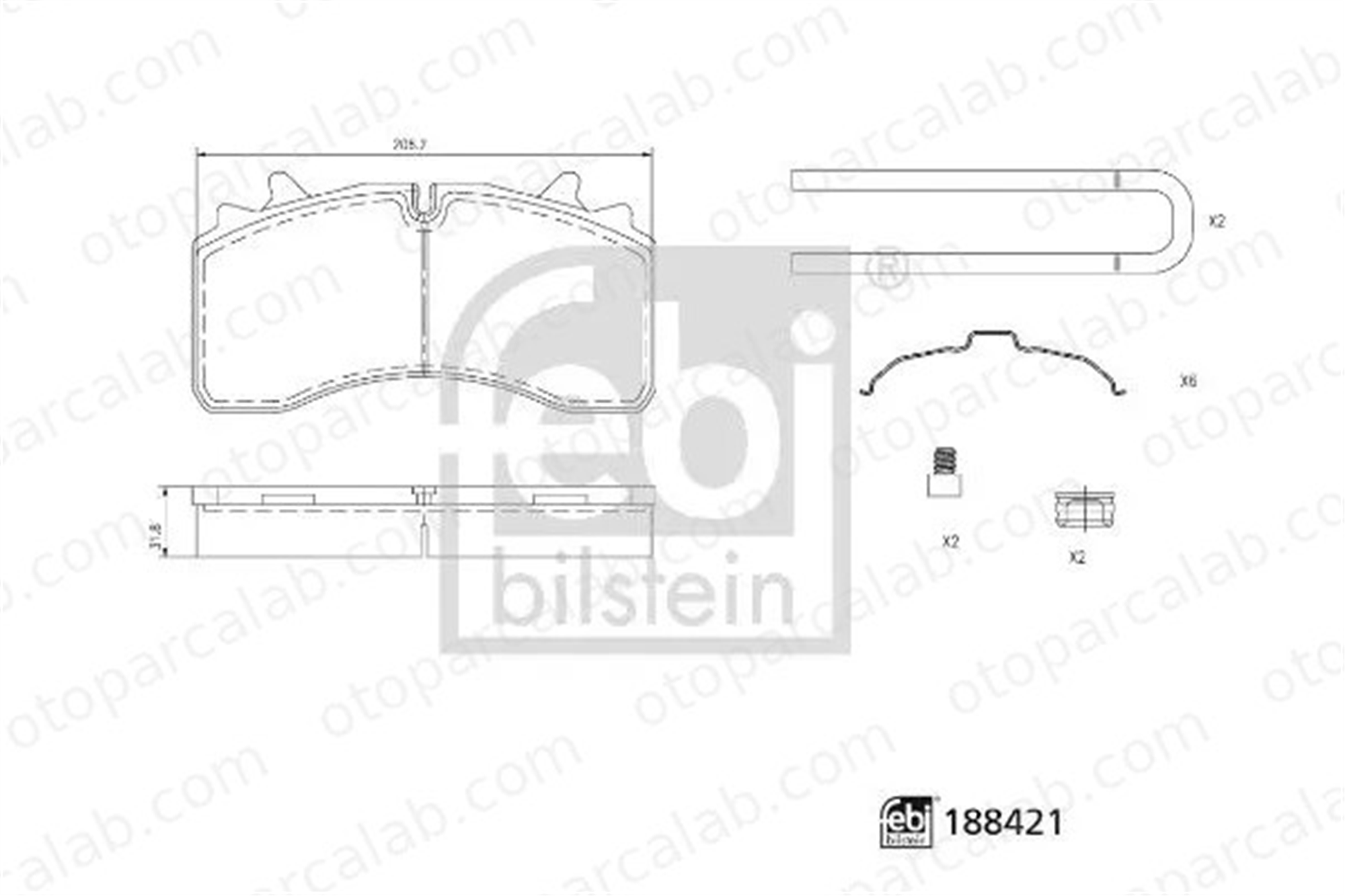 EREN BALATA SWD-D.303 M149 Fren Disk Balata Ön veya Arka MAN F90 MERCEDES-BENZ AROCS 5021209104 871673