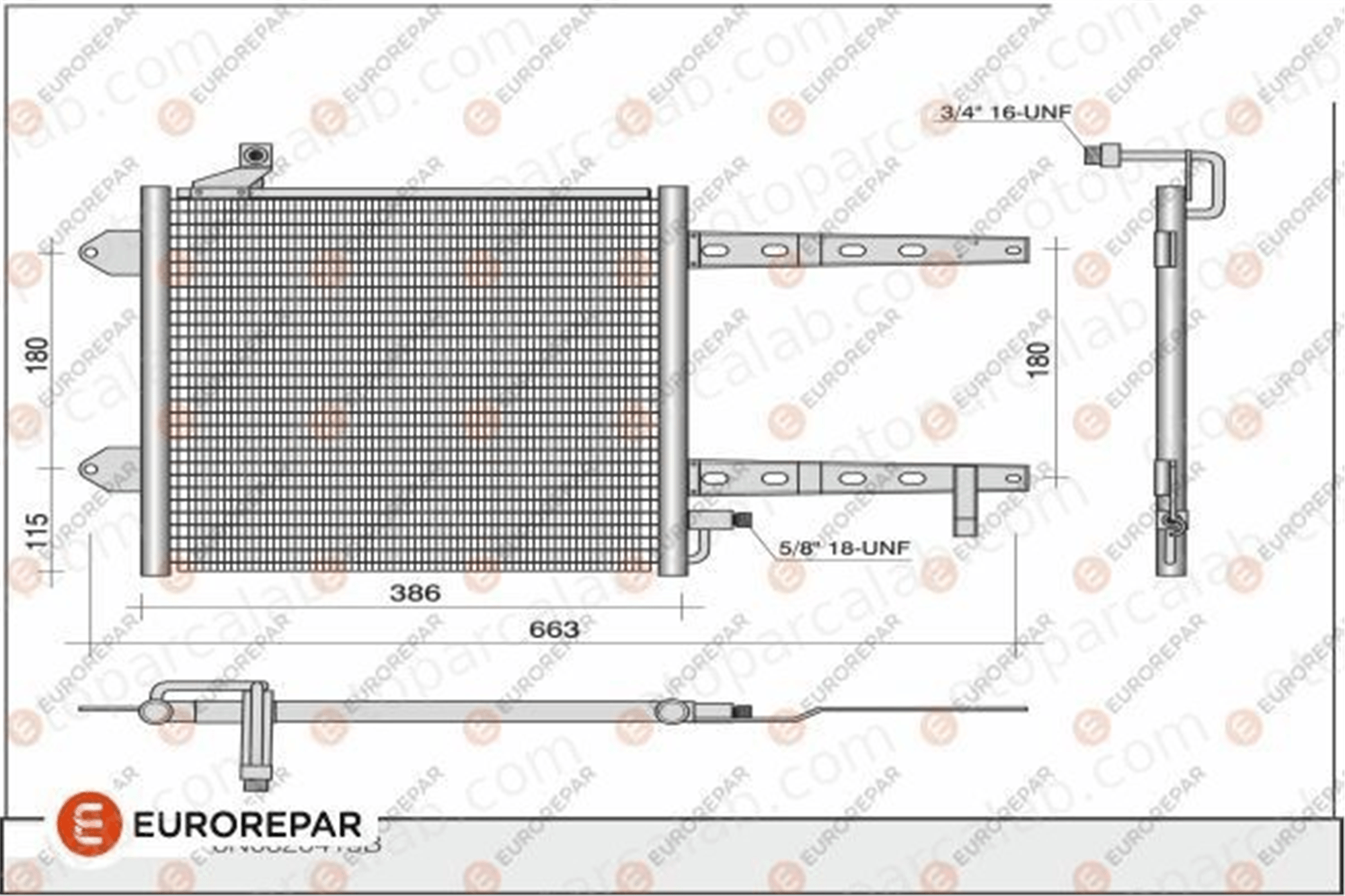 EUROREPAR 1609635180 Klima Radyatörü VW POLO III LUPO I 1609635180 6N0820413A