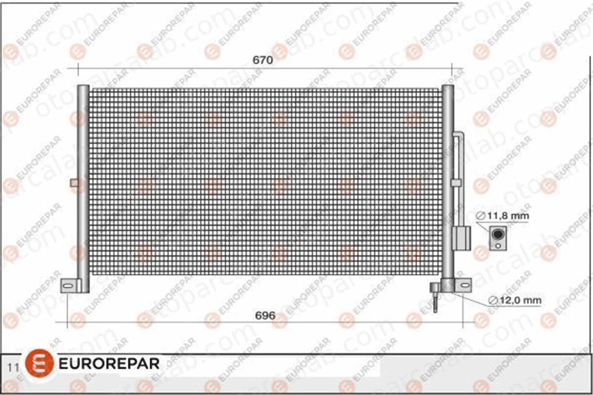 EUROREPAR 1609637780 Klima Radyatörü FORD MONDEO III Sedan MONDEO III 1609637780 1116809