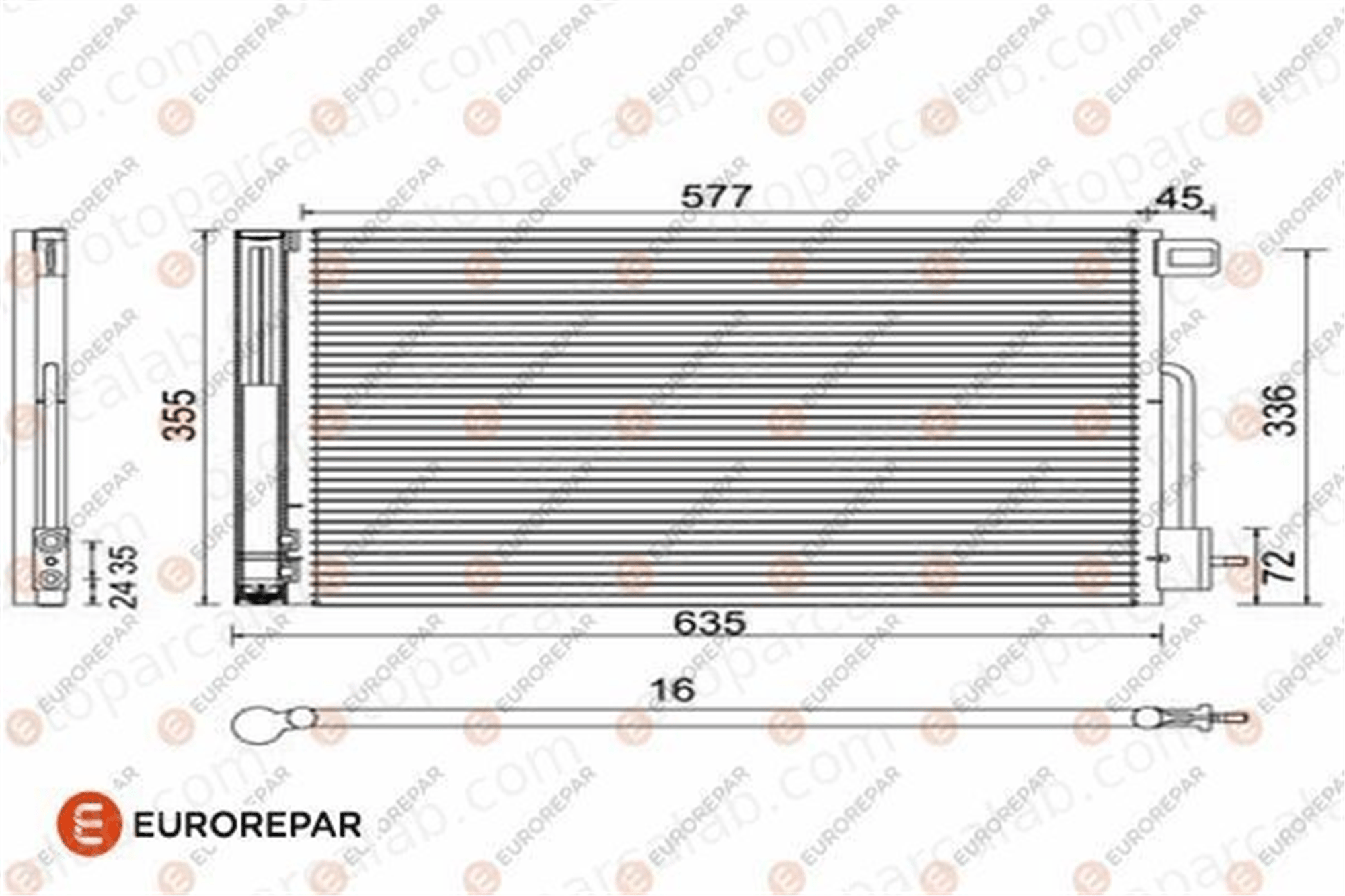 EUROREPAR 1610161480 Klima Radyatörü FIAT PUNTO EVO OPEL CORSA D 1610161480 13310103