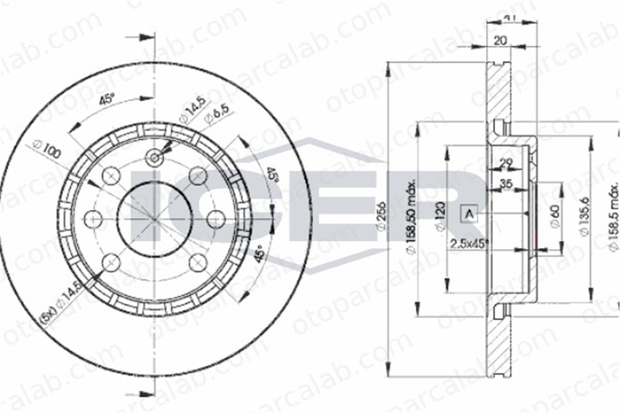 EUROREPAR 1618883980 Fren Disk Ayna Ön Sağ ve Sol OPEL ASTRA F Station wagon VECTRA A 569055 90421727