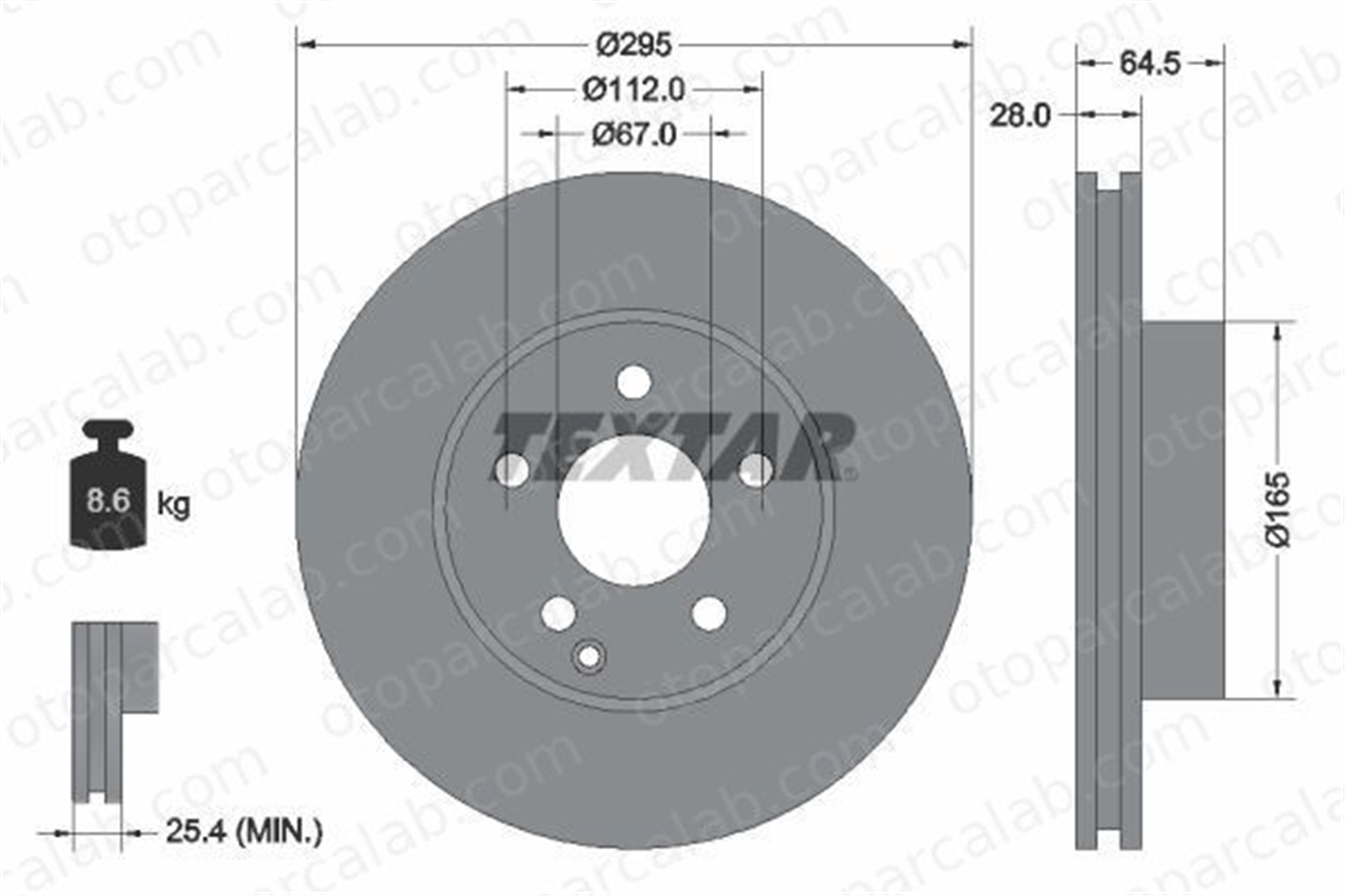 EUROREPAR 1622807680 Fren Disk Ayna Ön Sağ ve Sol MERCEDES-BENZ C-SERISI C-SERISI T-Model 1622807680 A2044210712