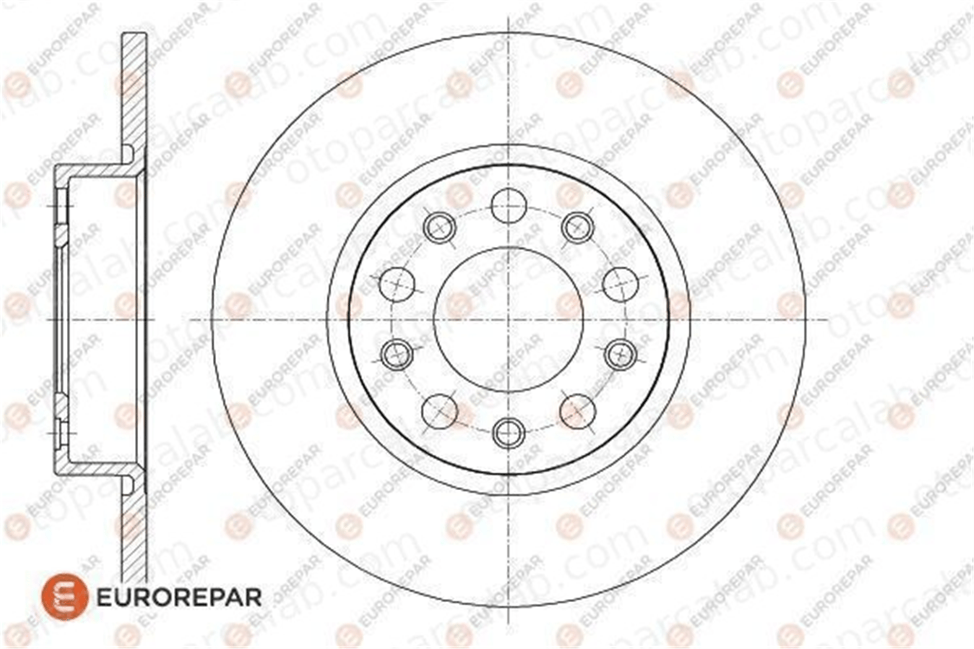 EUROREPAR 1622810180 Fren Disk Ayna Arka Sağ ve Sol FIAT 500X ALFA ROMEO GIULIETTA 1622810180 51767378