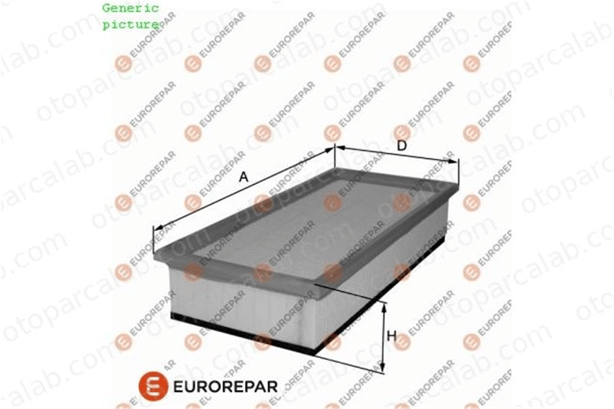 EUROREPAR 1680350780 Hava Filtresi AUDI A3 Sportback A3 Limousine 1680350780 5Q0129620C