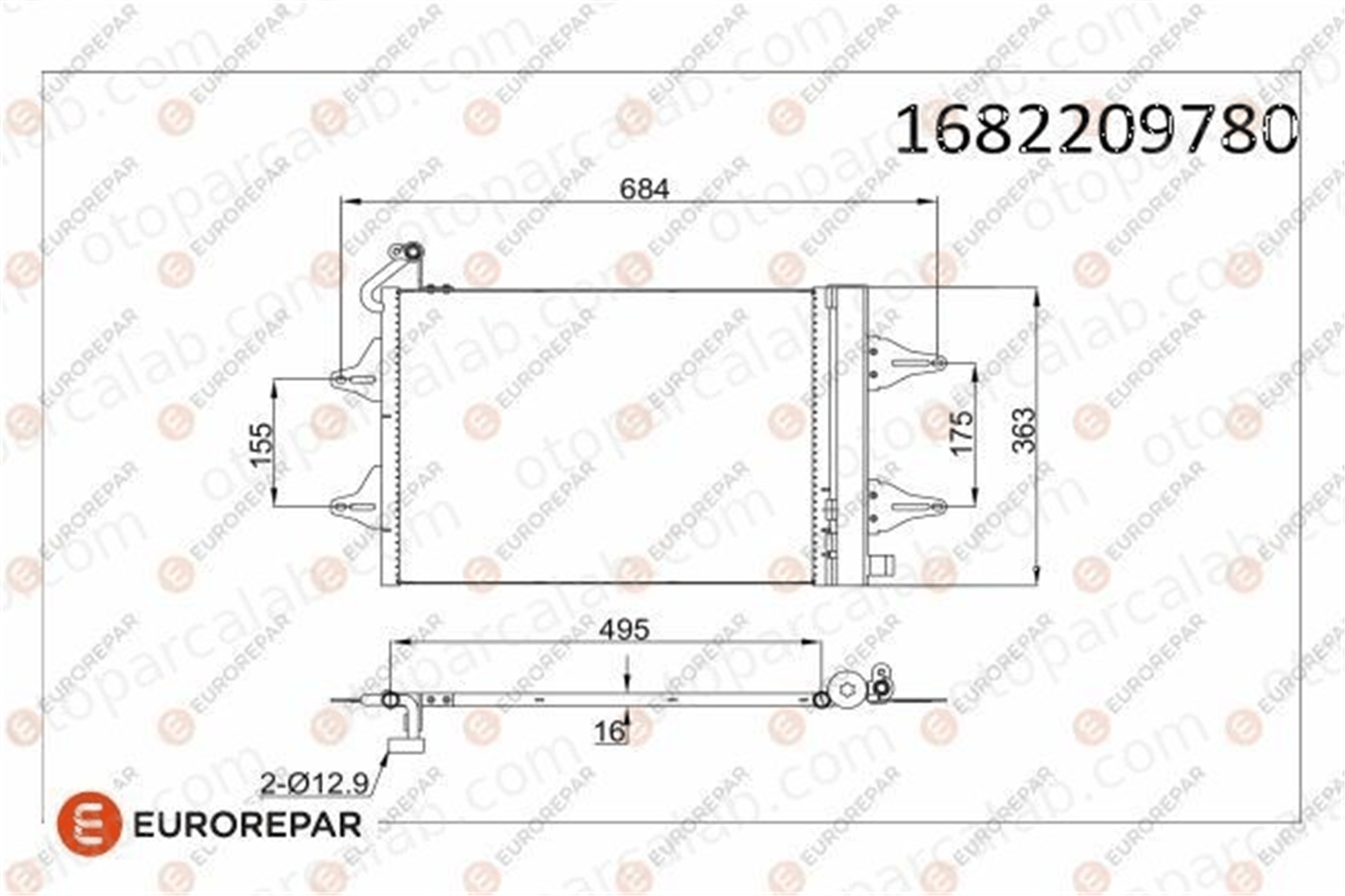 EUROREPAR 1682209780 Klima Radyatörü SEAT IBIZA III VW POLO 1682209780 5Z0820411